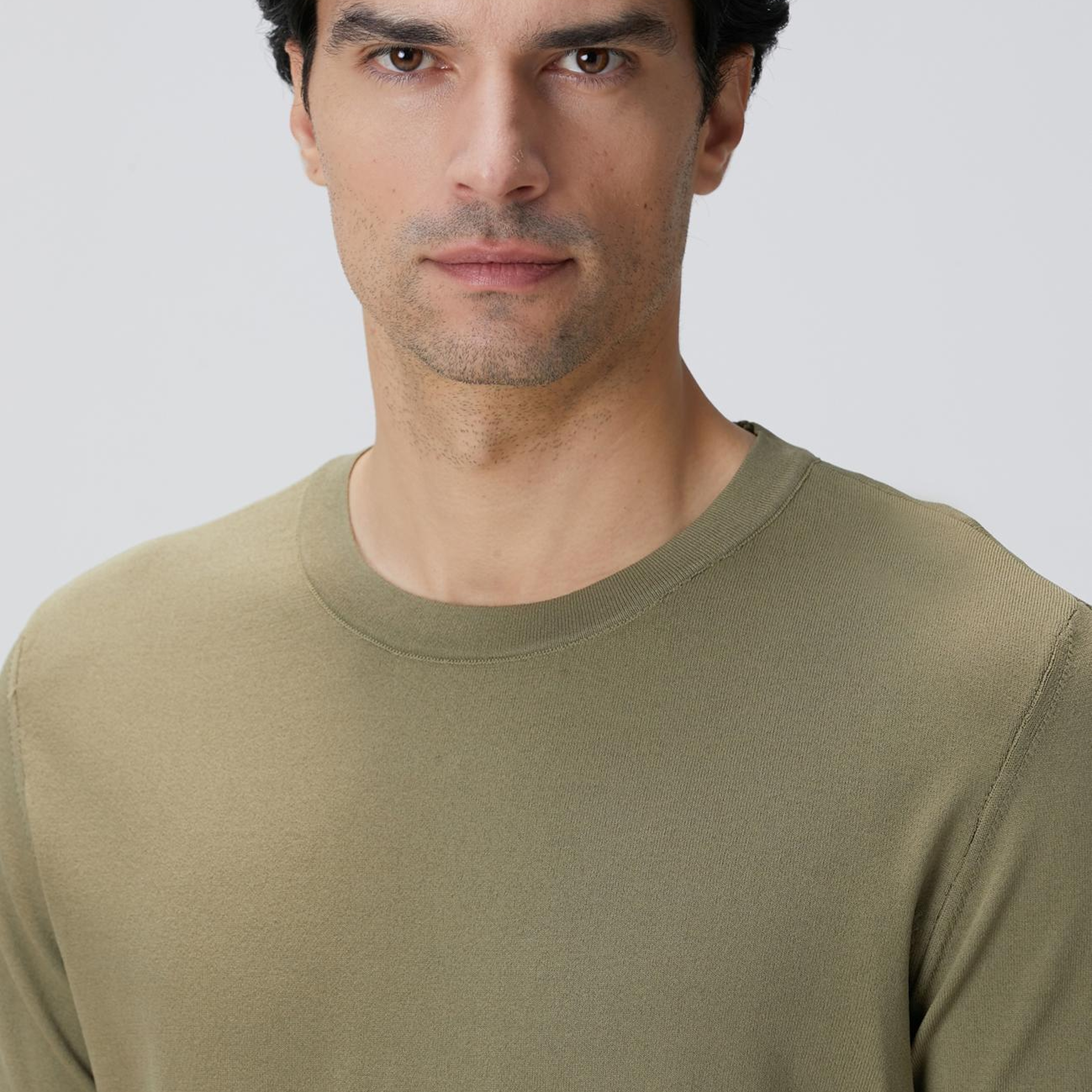 Network Erkek Haki Triko Kazak