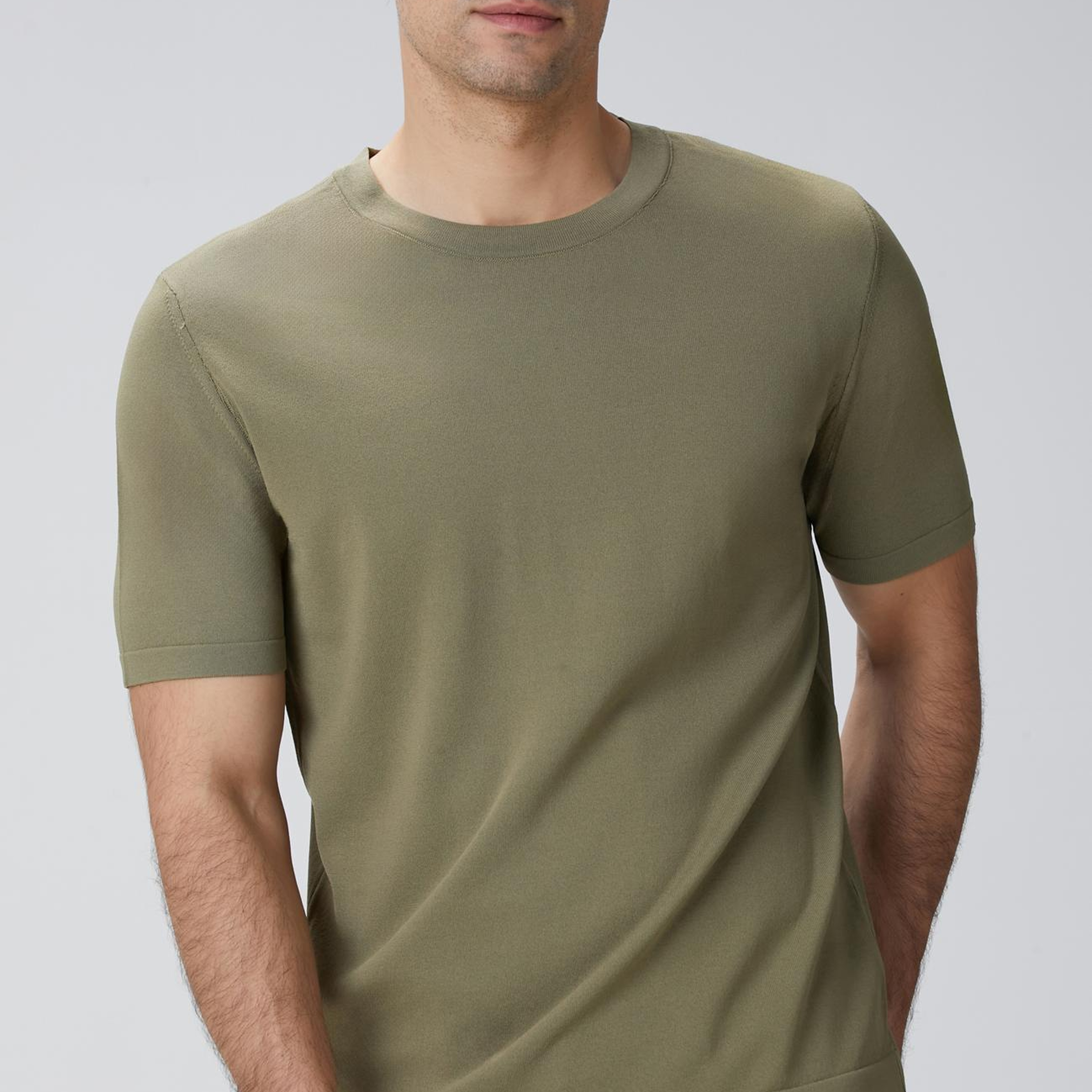 Network Erkek Haki Triko Kazak