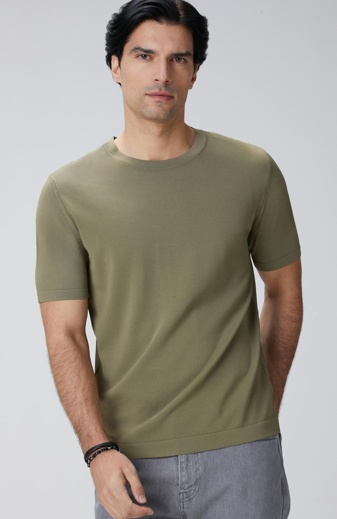 Network Erkek Haki Triko Kazak