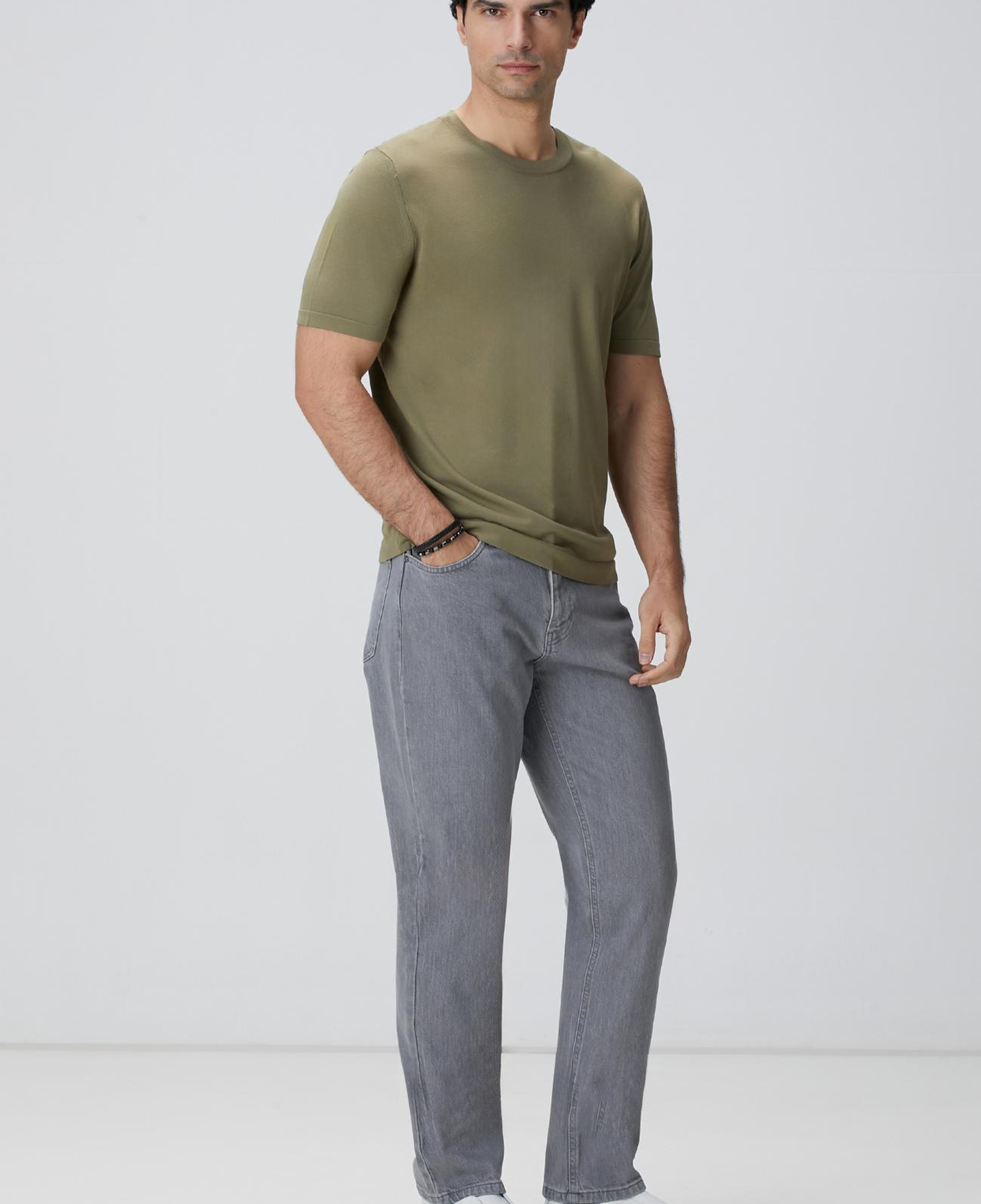 Network Erkek Haki Triko Kazak