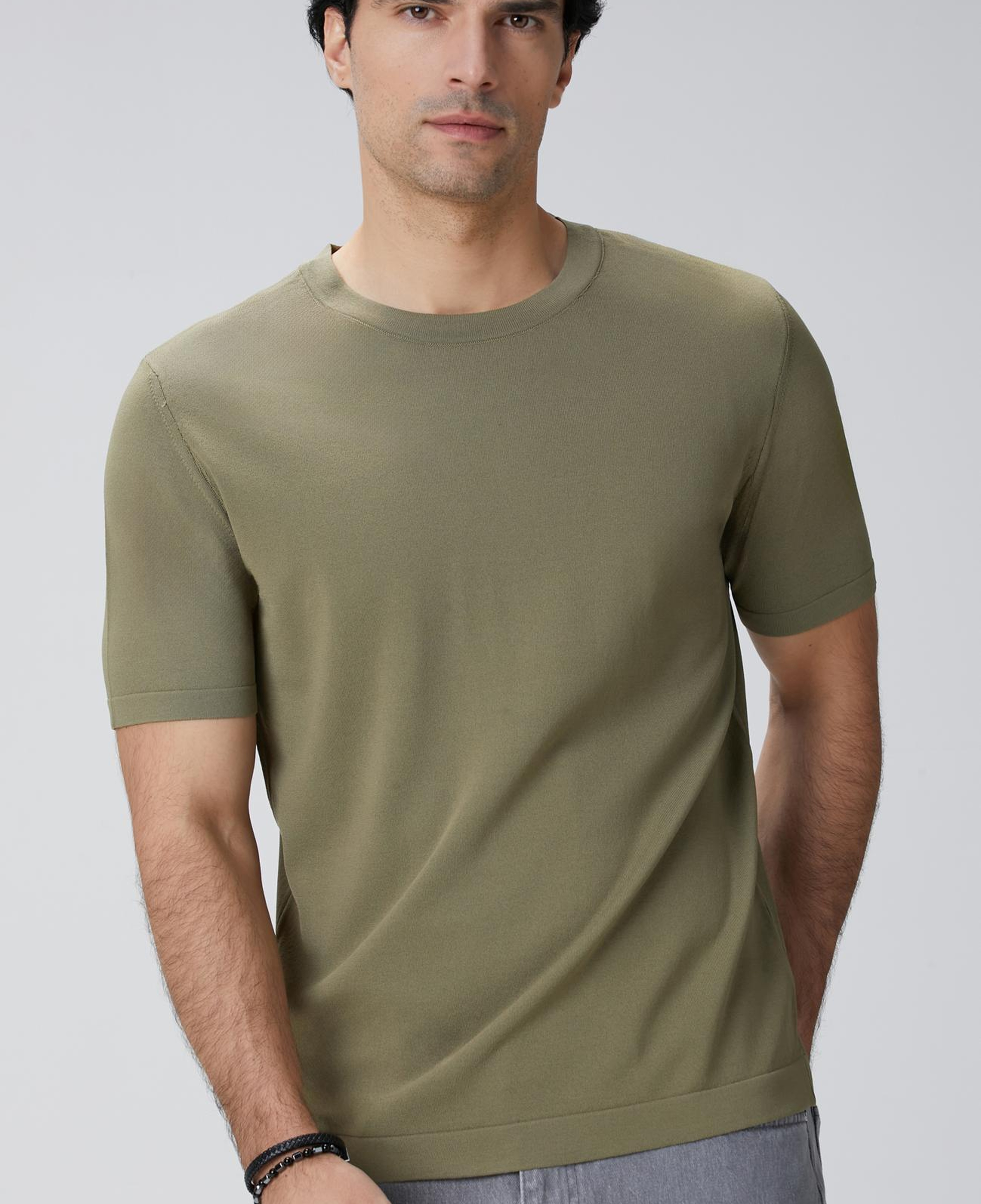 Network Erkek Haki Triko Kazak