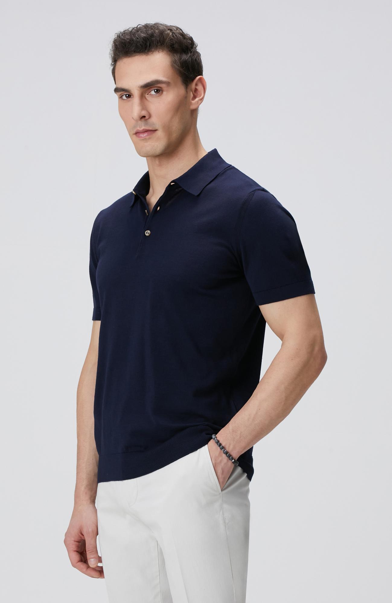 Network Erkek Lacivert Polo Yaka Triko Kazak