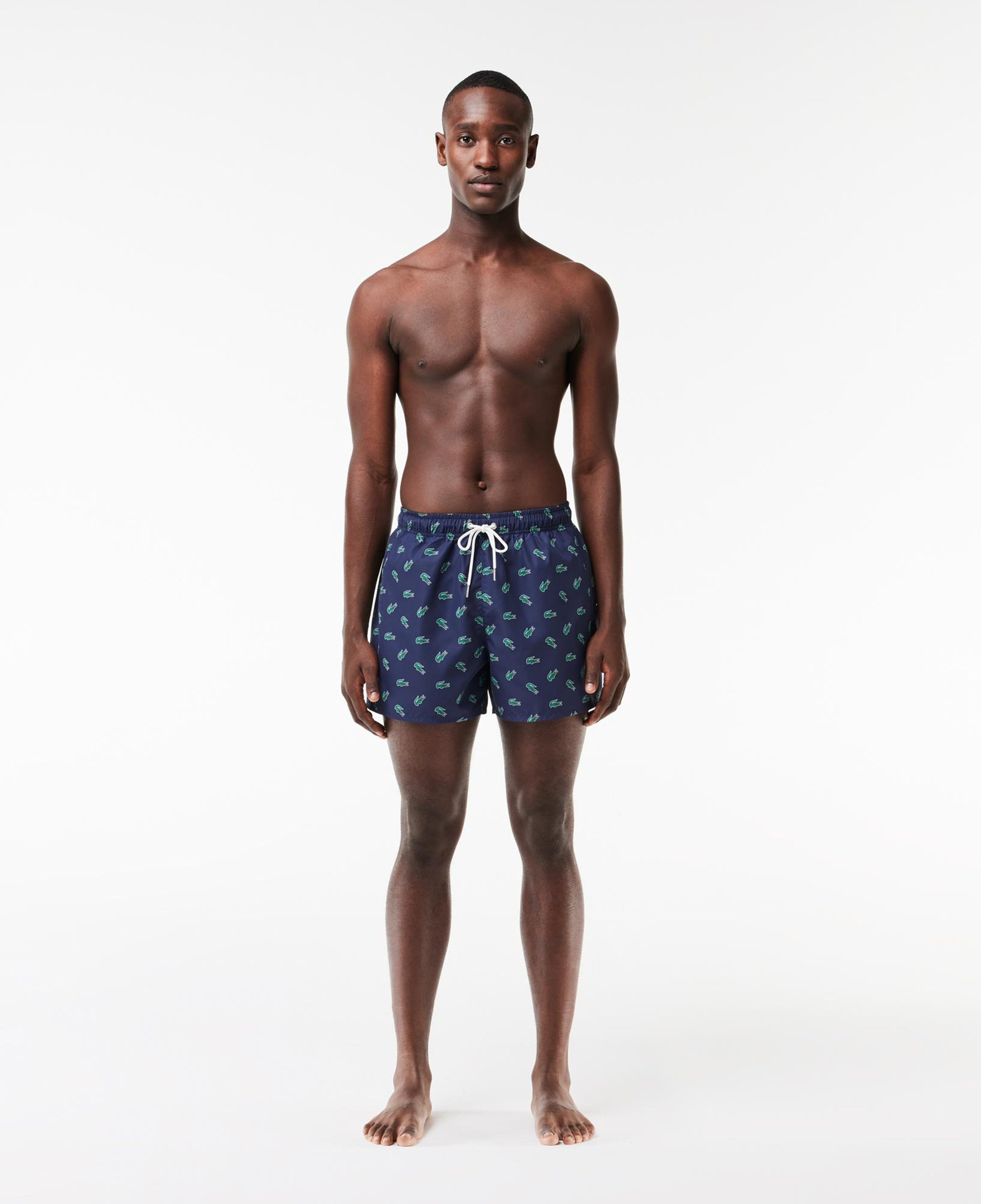 Lacoste Erkek Desenli Lacivert Deniz Şortu