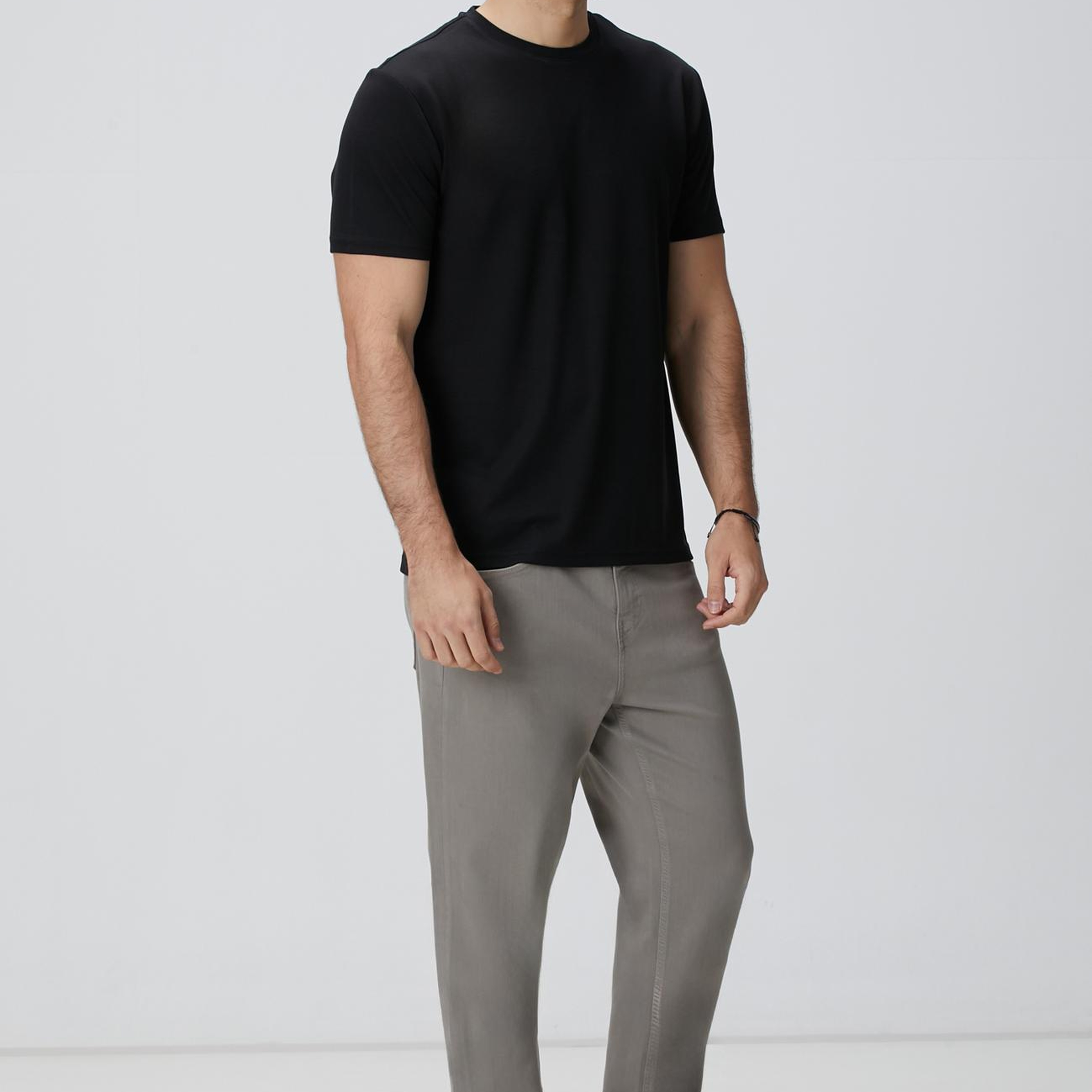 Network Erkek Siyah Basic T-shirt