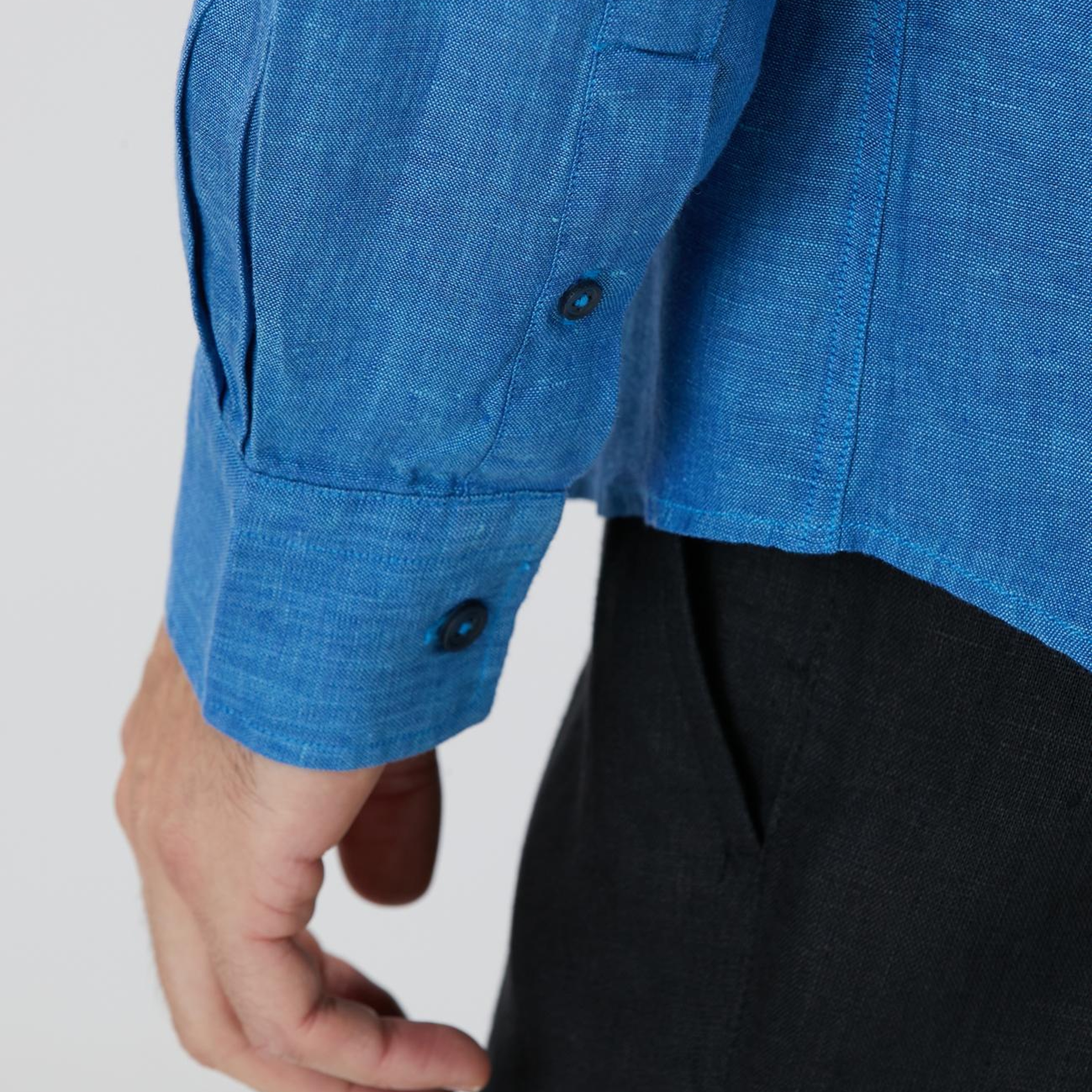 Network Erkek Turkuaz Keten Gömlek