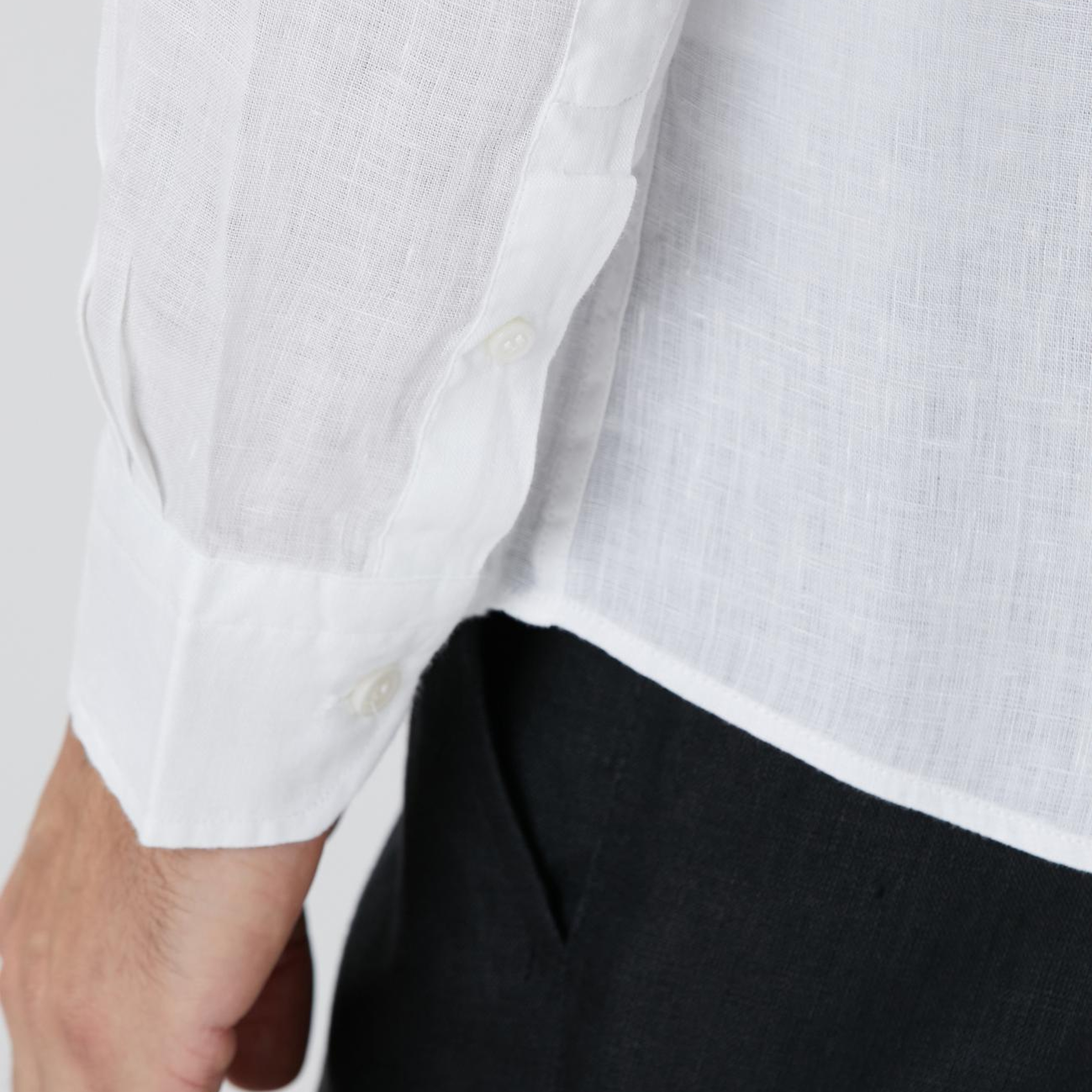 Network Erkek Beyaz Keten Gömlek