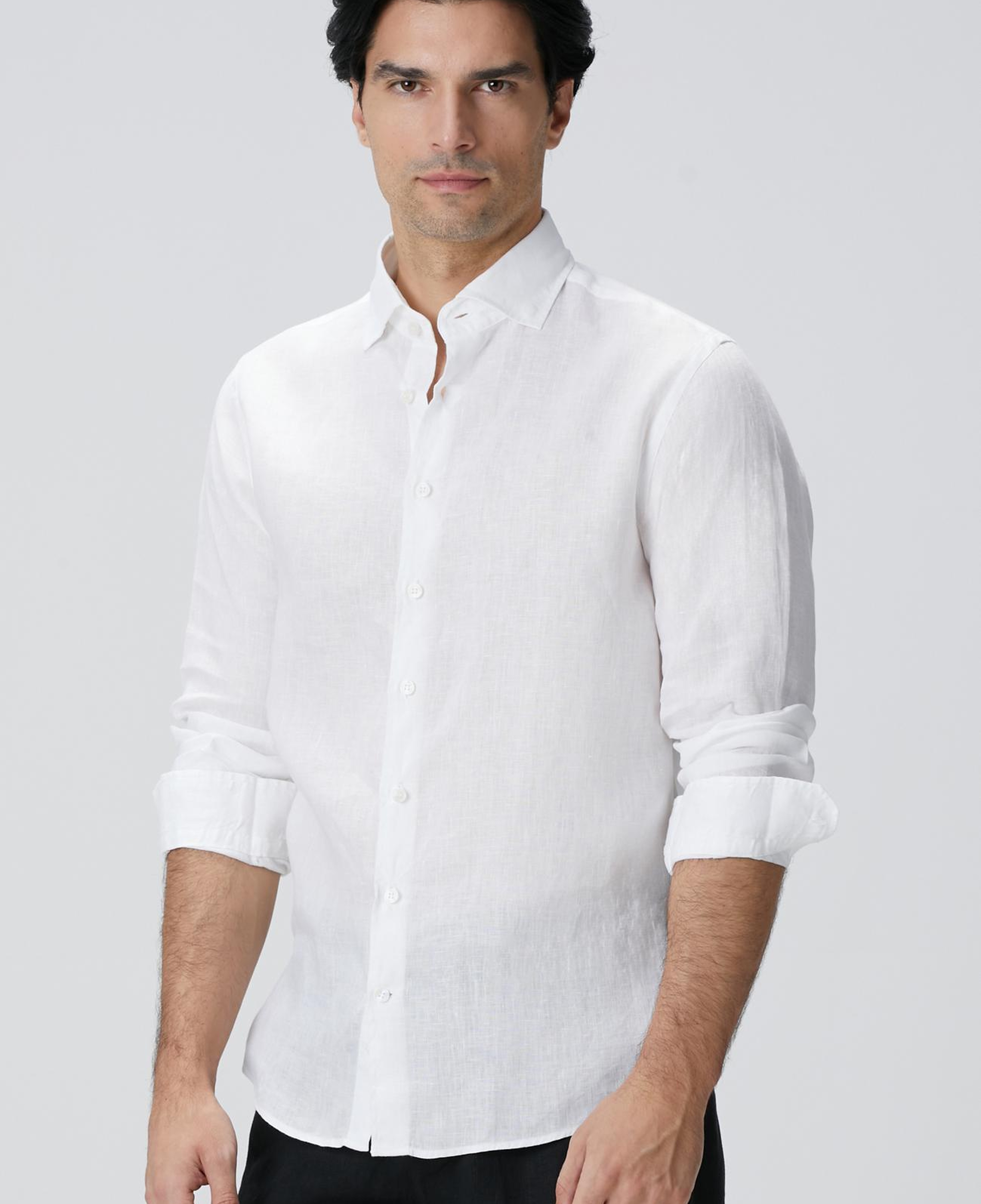 Network Erkek Beyaz Keten Gömlek