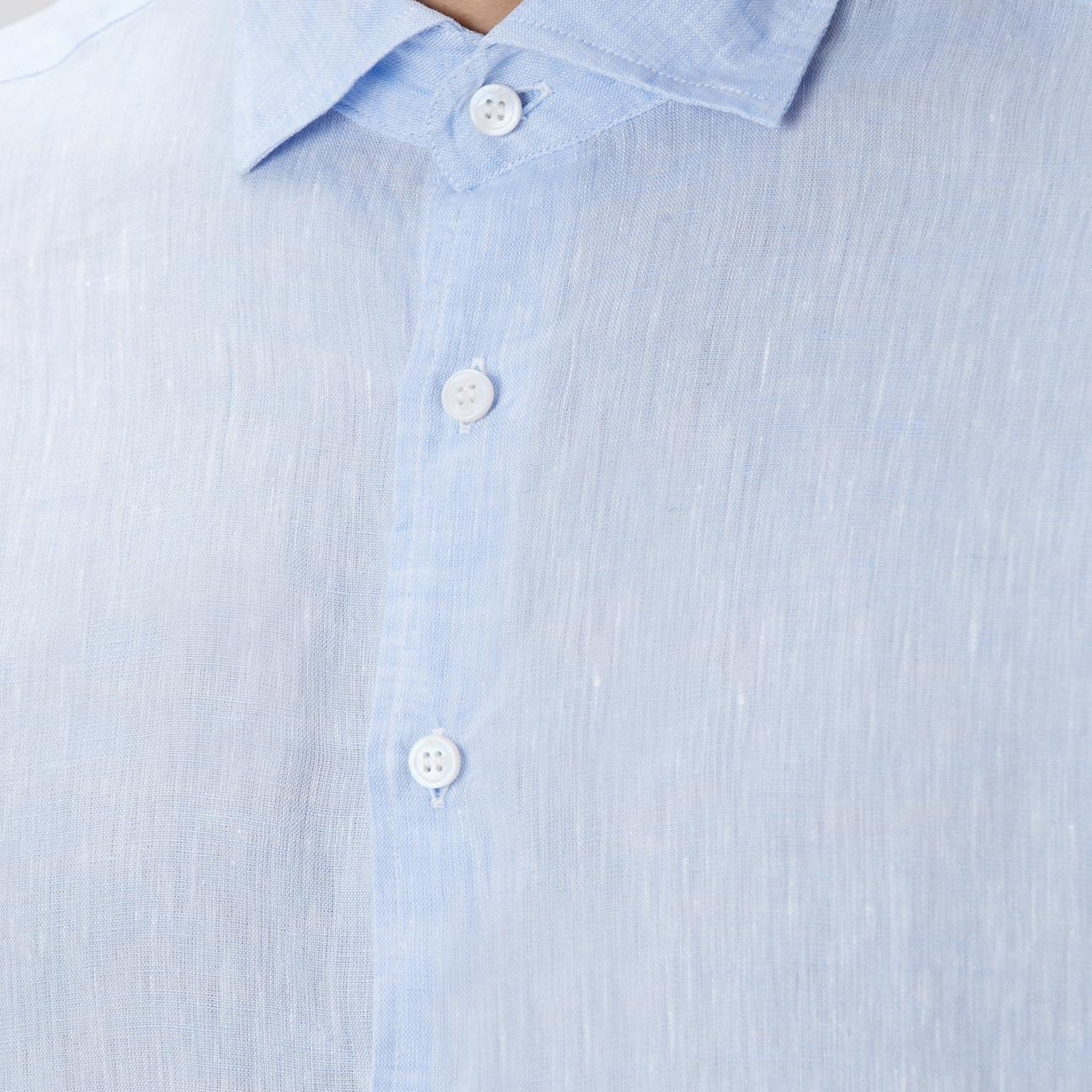 Network Erkek Açık Mavi Keten Gömlek