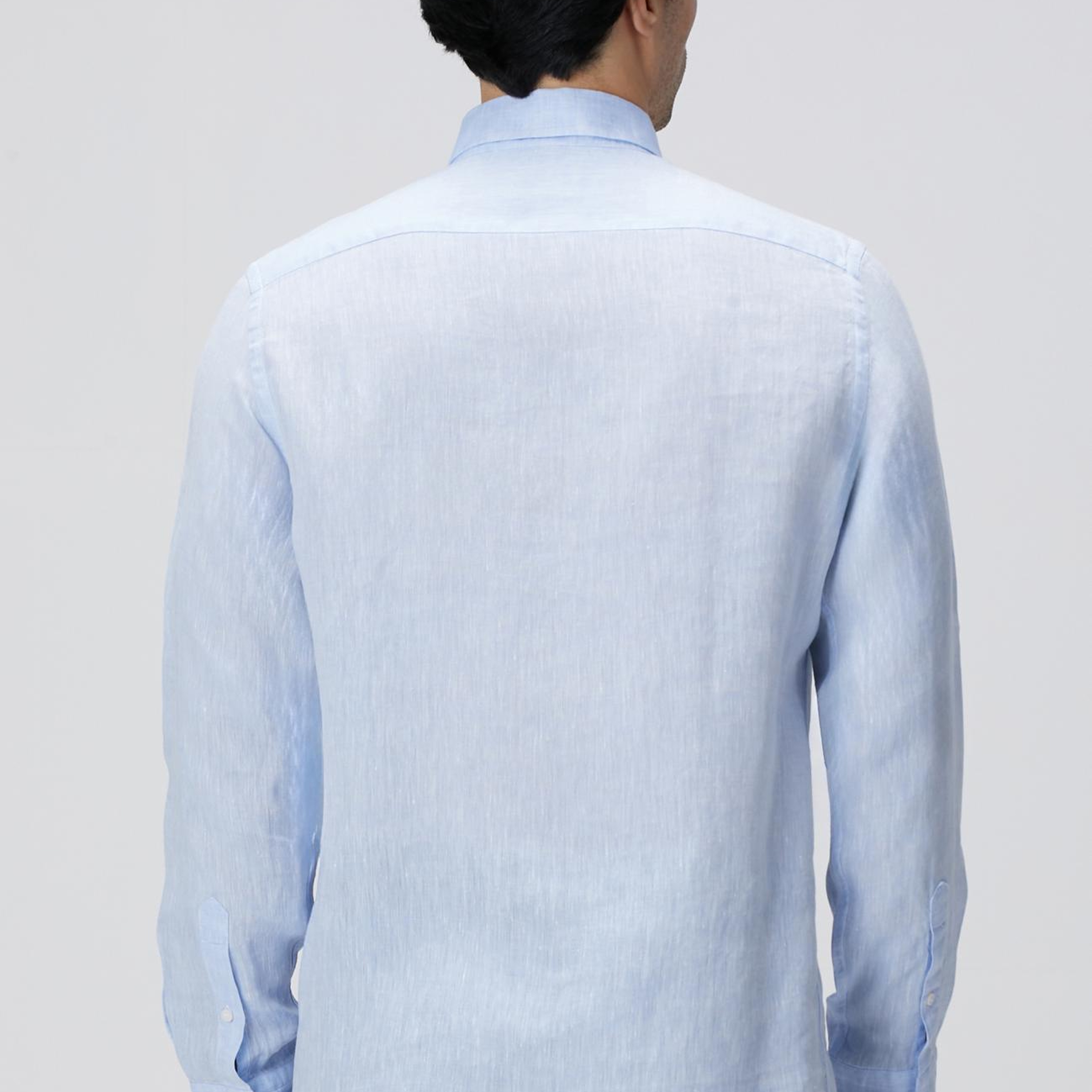 Network Erkek Açık Mavi Keten Gömlek