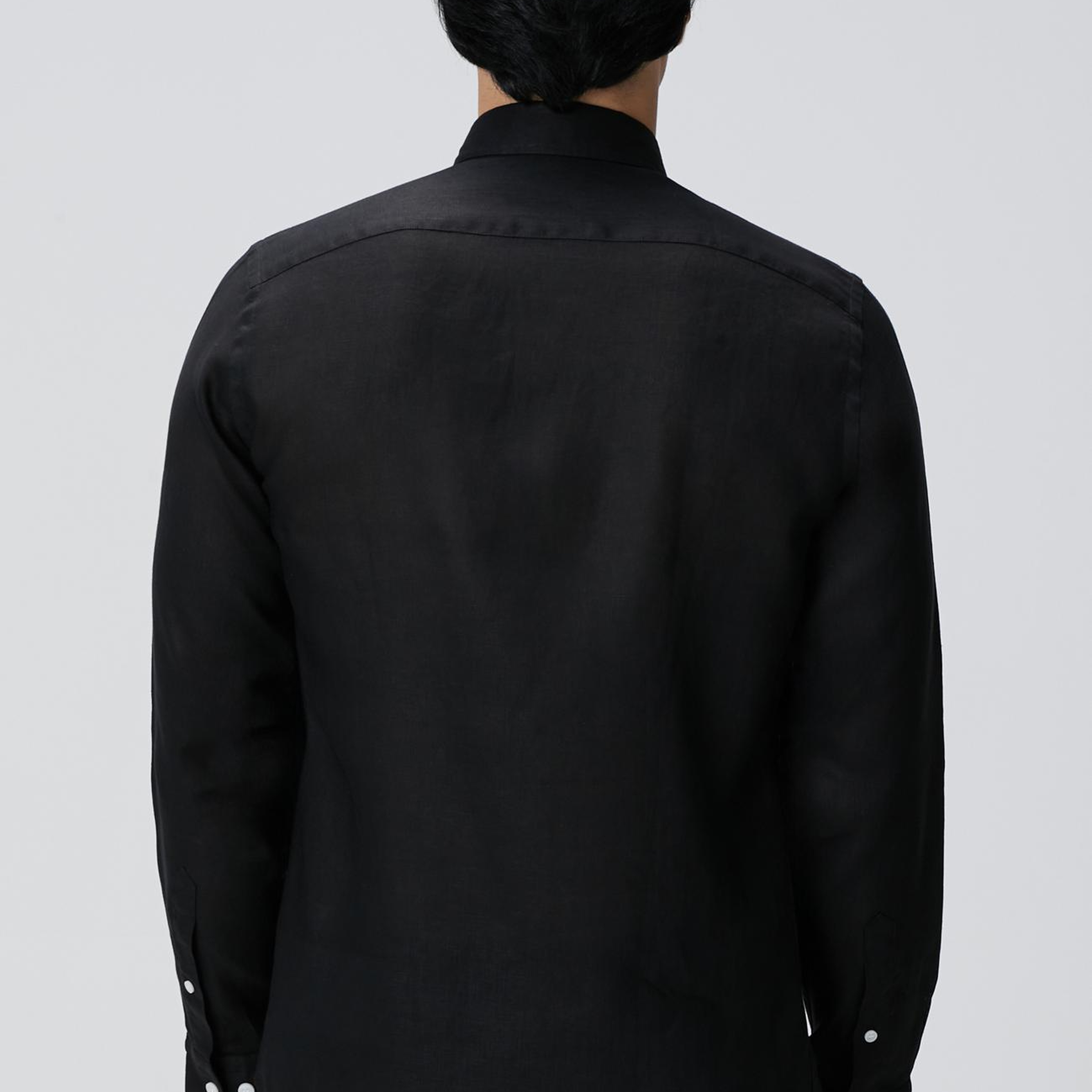 Network Erkek Siyah Keten Gömlek