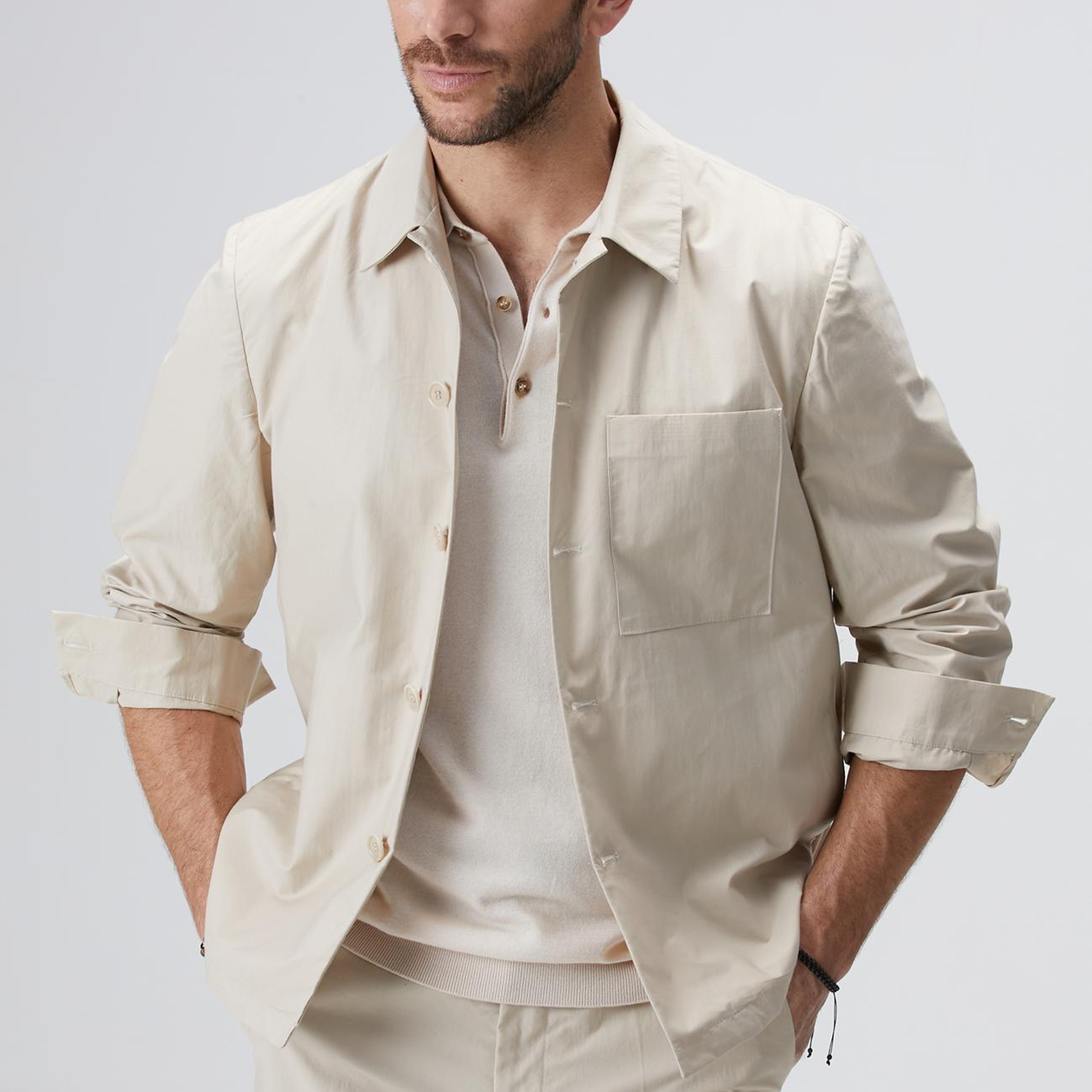 Network Erkek Bej Dış Gömlek