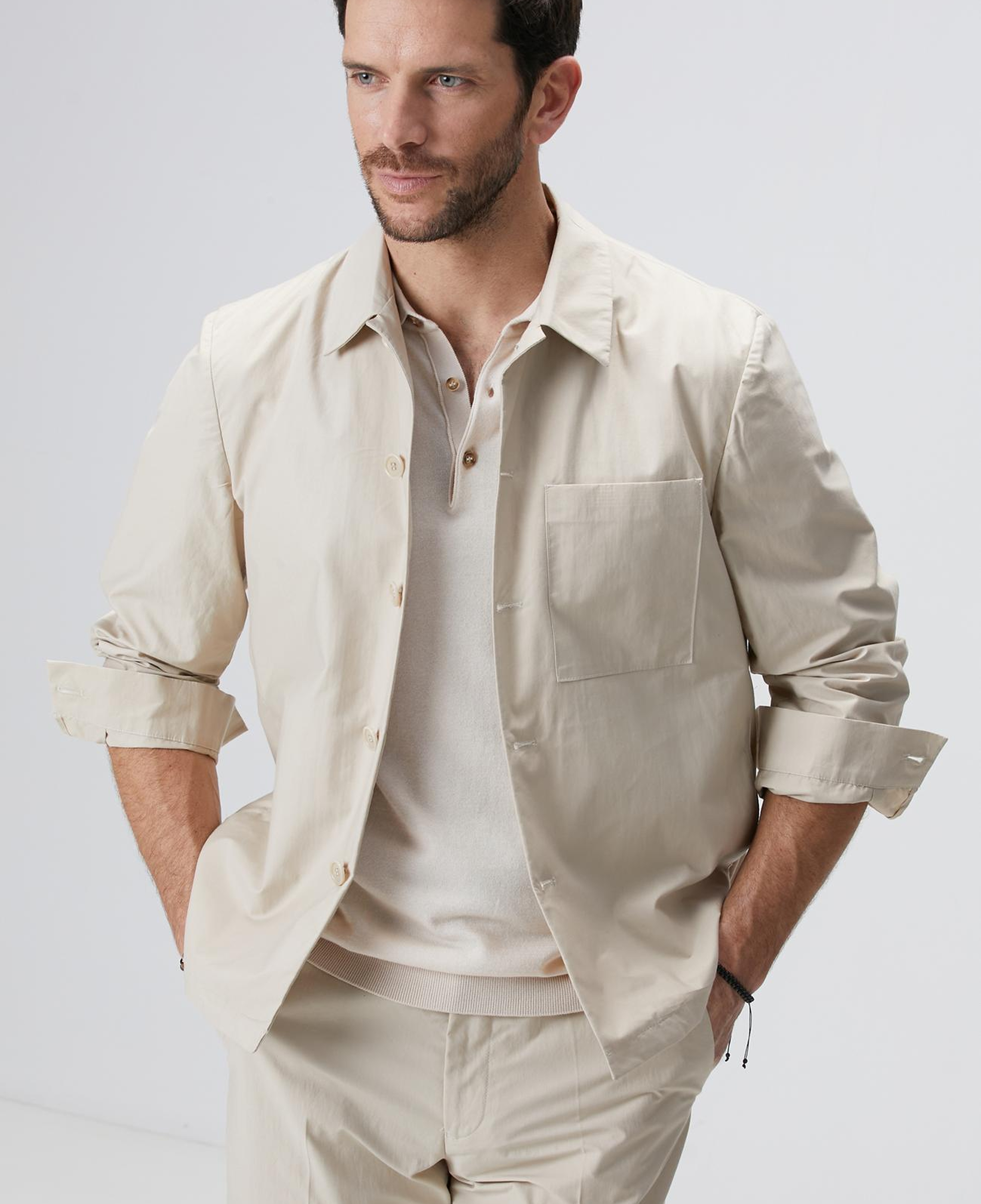 Network Erkek Bej Dış Gömlek