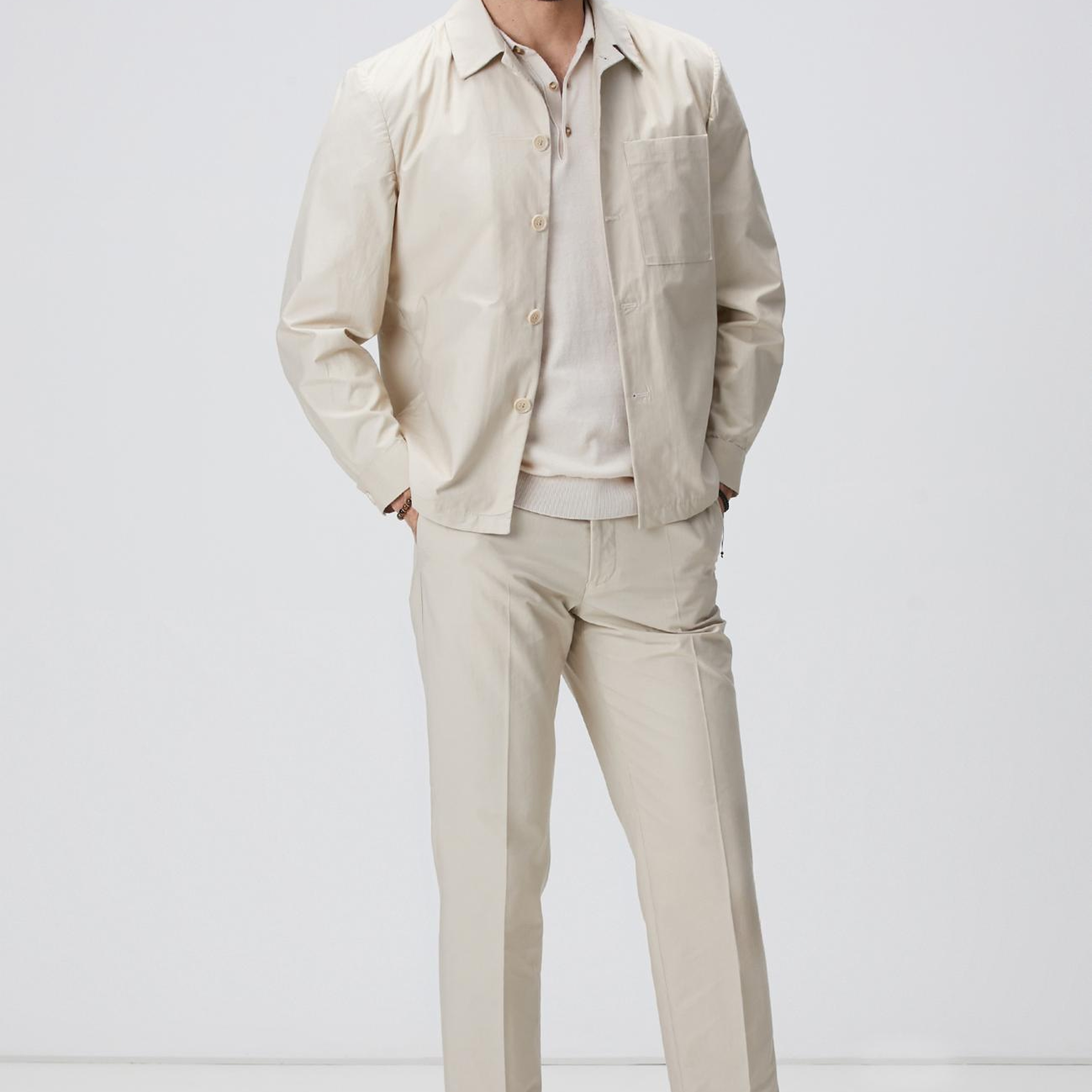 Network Erkek Bej Dış Gömlek