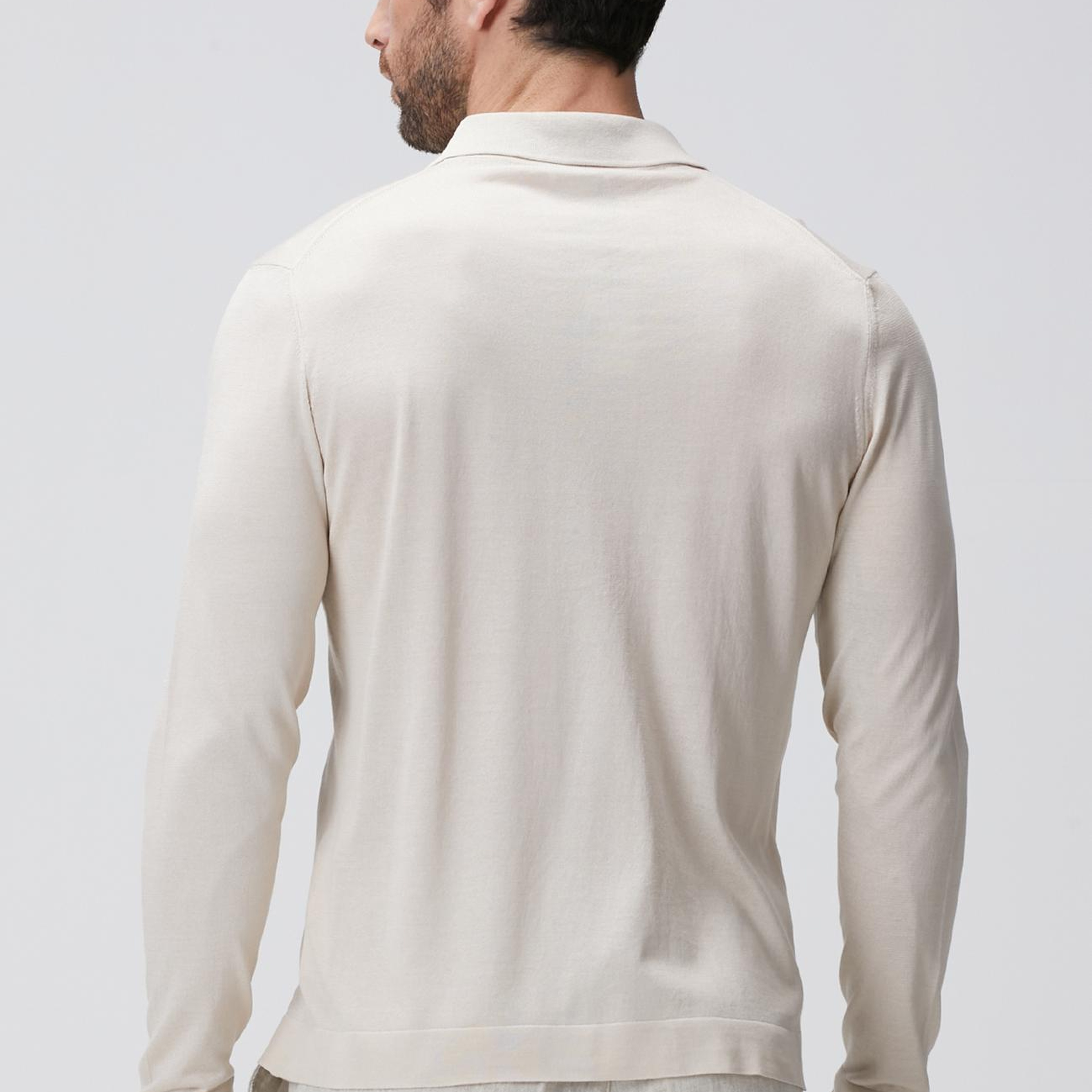 Network Erkek Limited Bej İpek Karışımlı Triko Gömlek