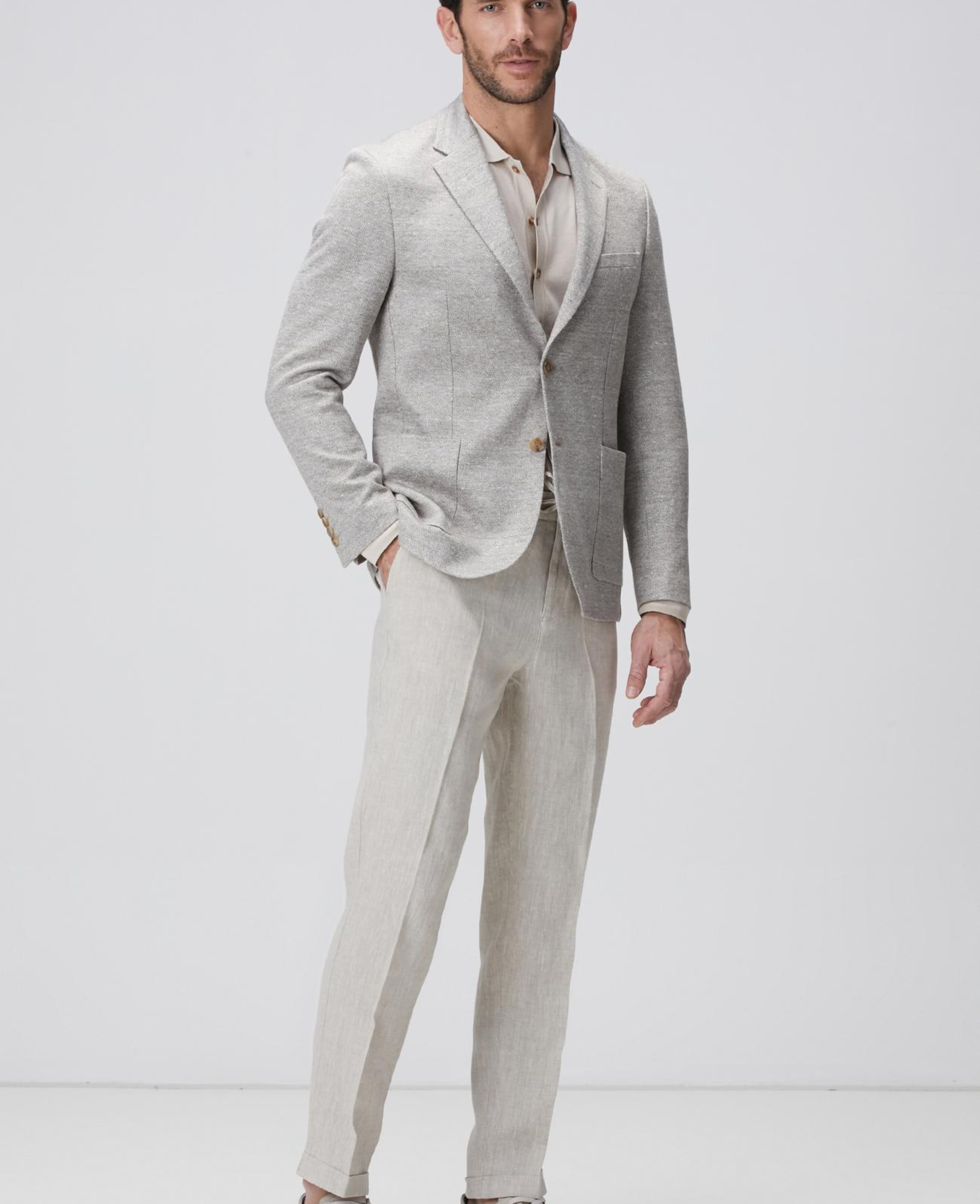 Network Erkek Limited Bej İpek Karışımlı Triko Gömlek