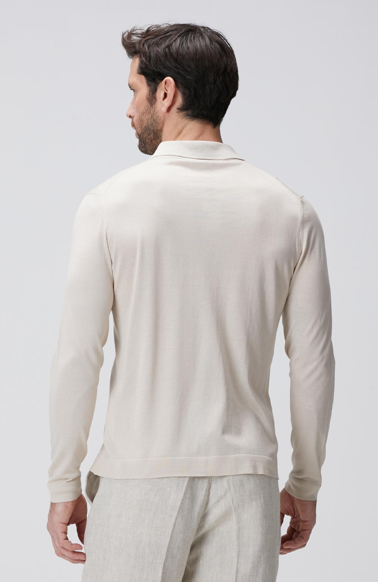 Network Erkek Limited Bej İpek Karışımlı Triko Gömlek