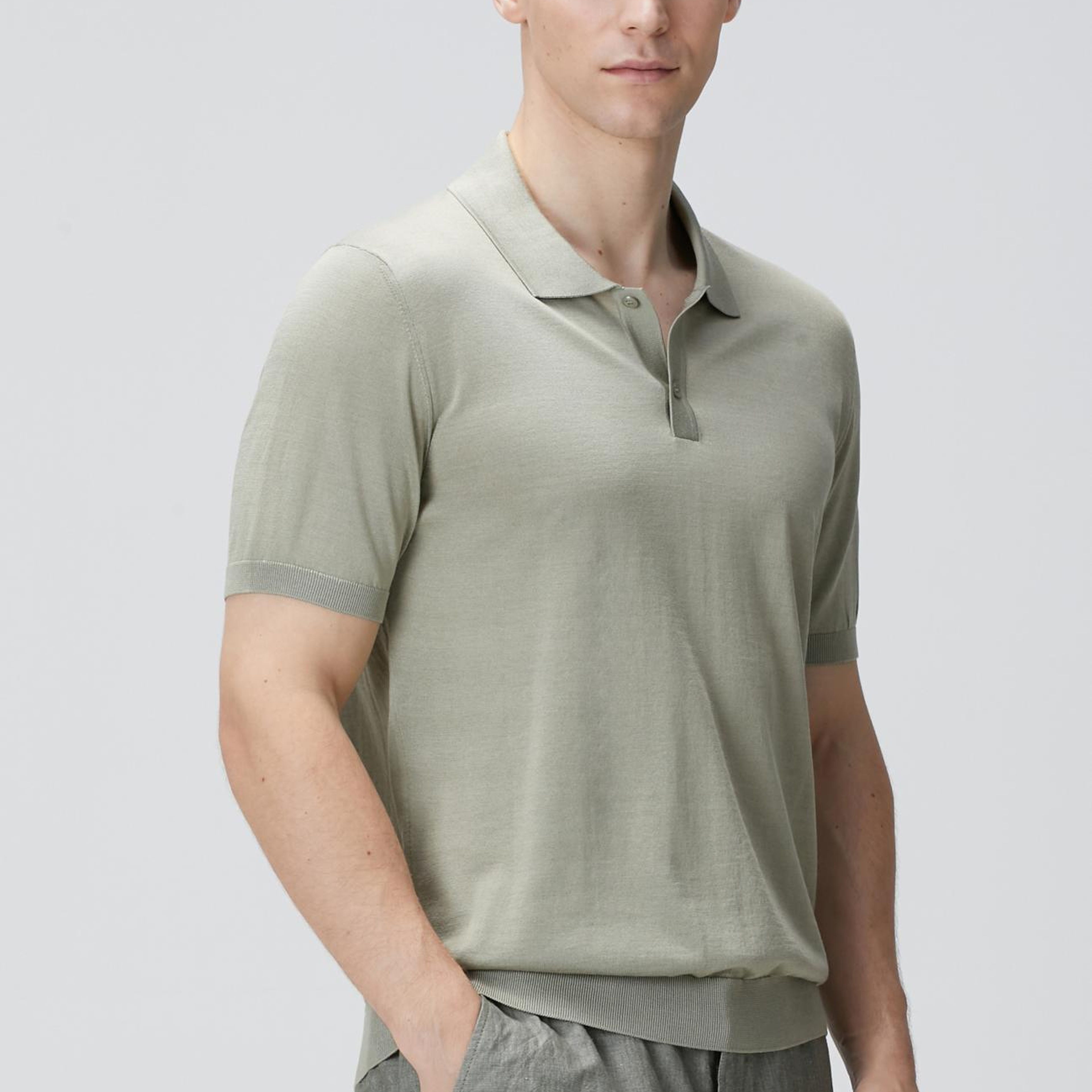 Network Erkek Limited Haki İpek Karışımlı Triko Kazak