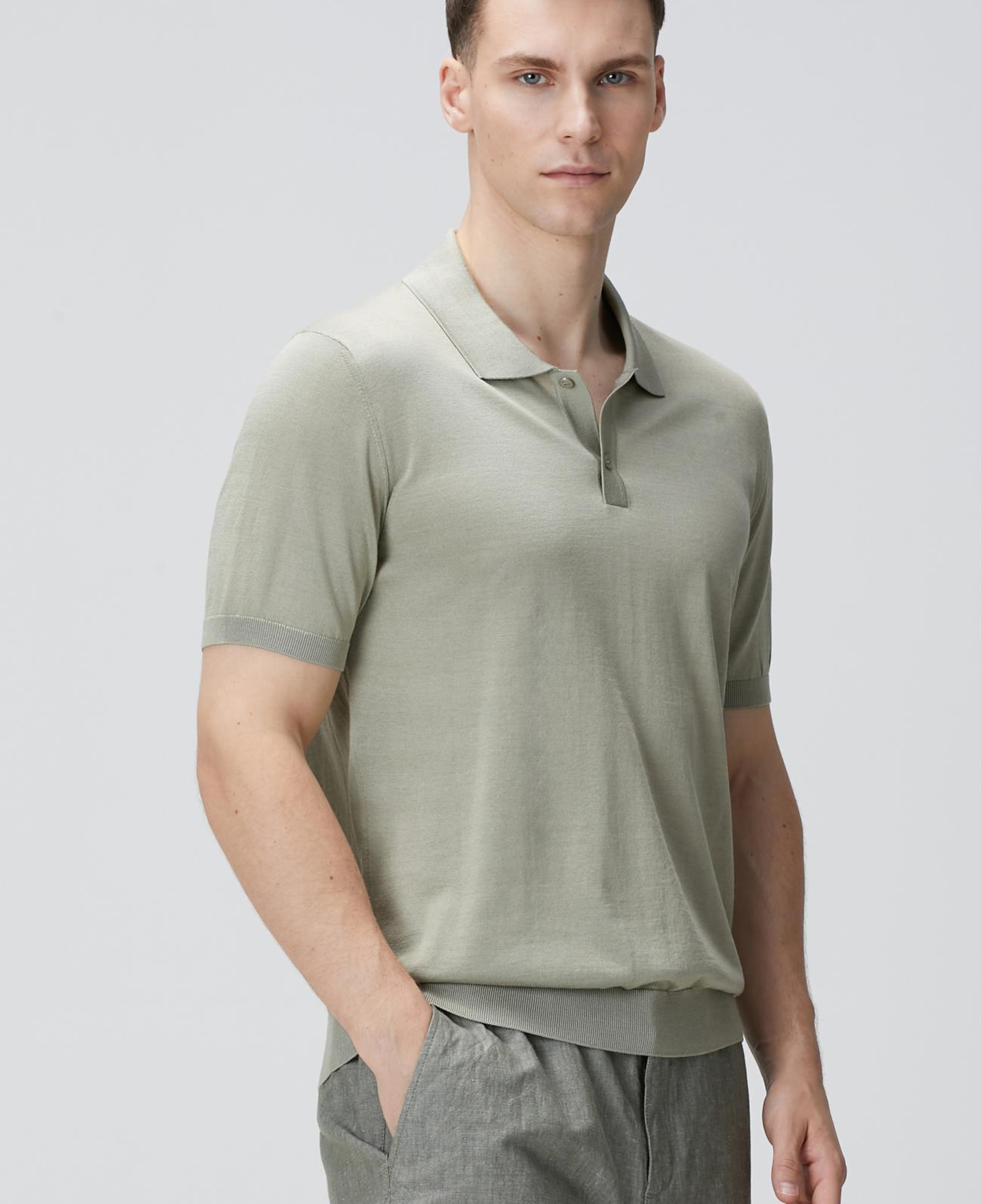 Network Erkek Limited Haki İpek Karışımlı Triko Kazak