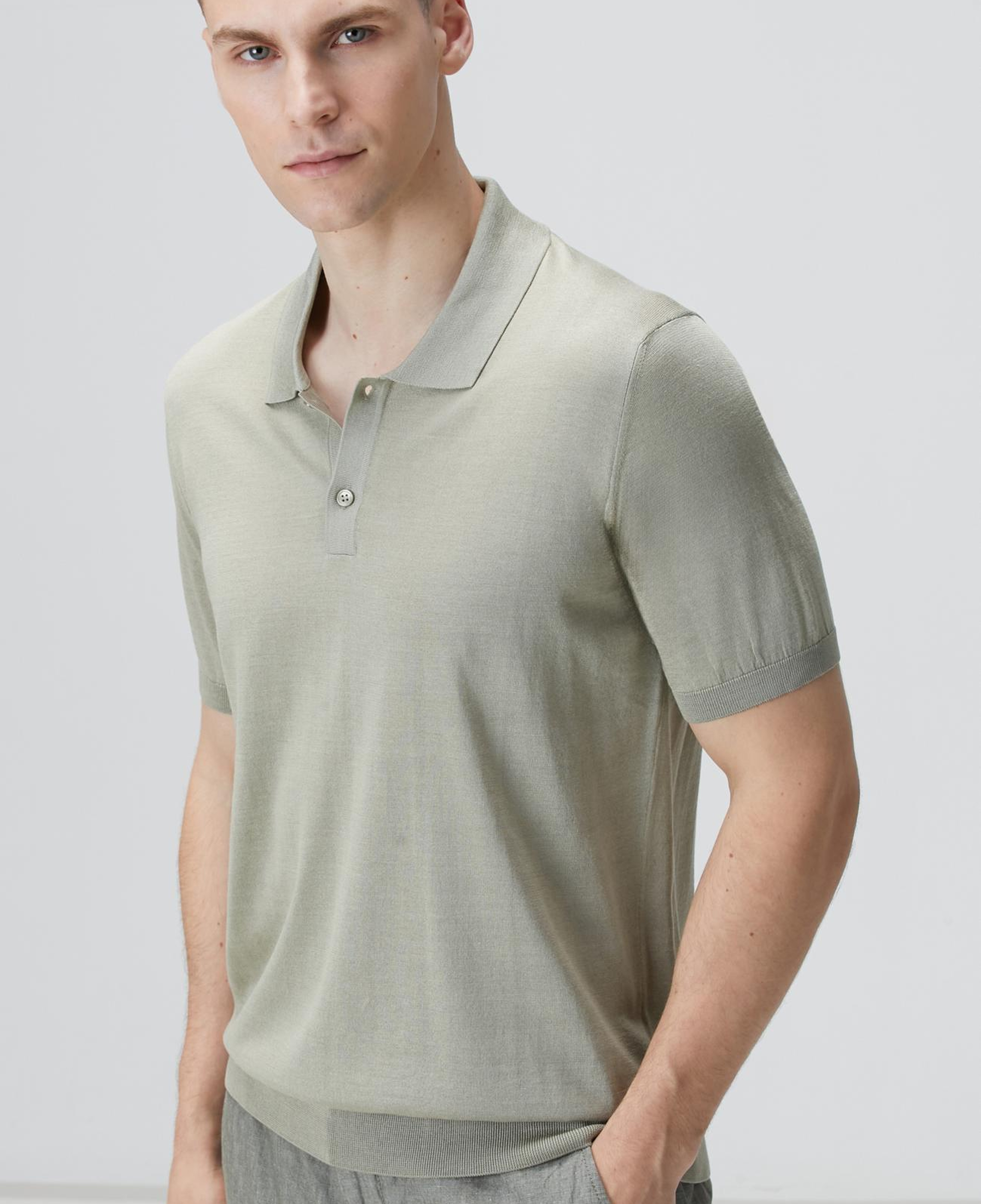 Network Erkek Limited Haki İpek Karışımlı Triko Kazak