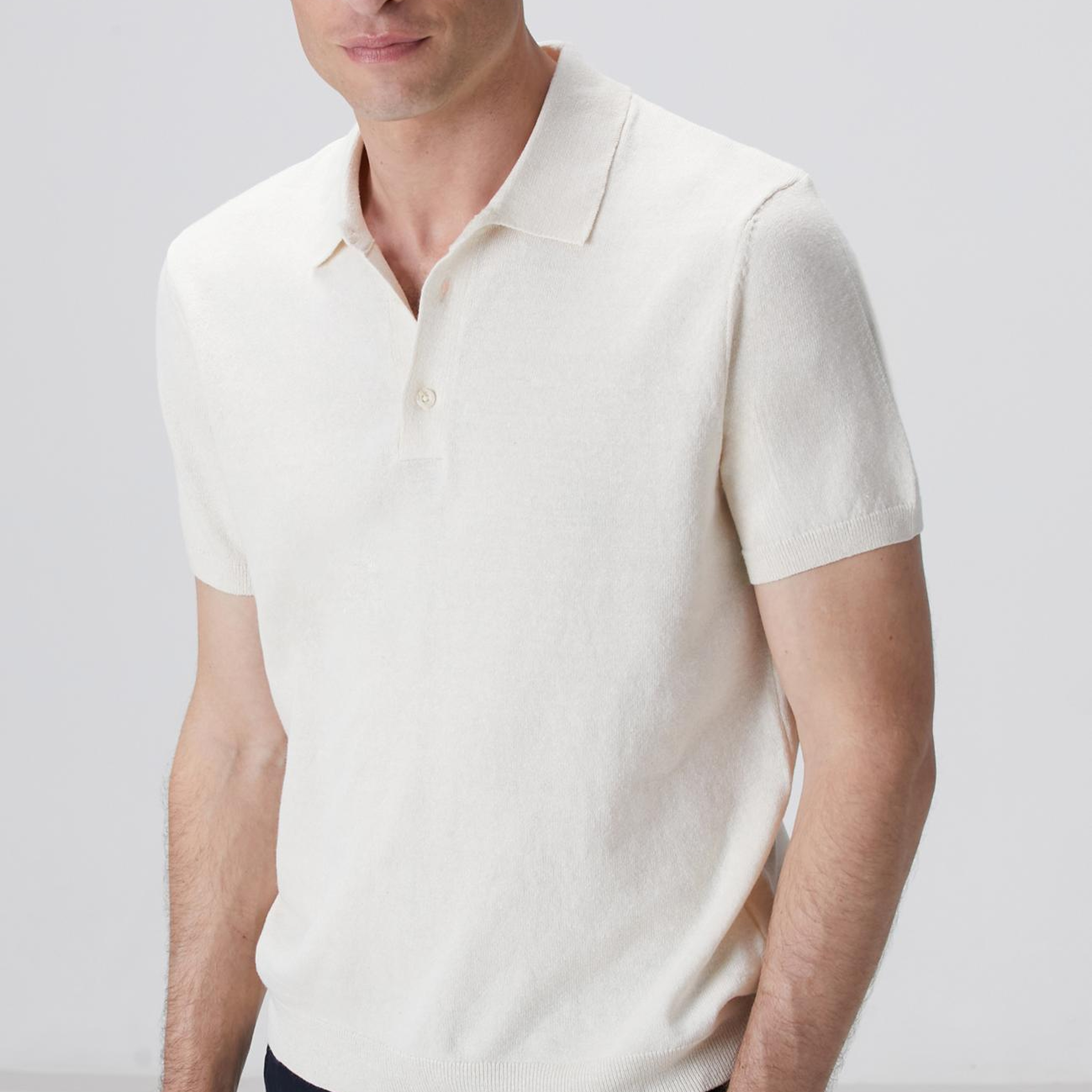 Network Erkek Kırık Beyaz Keten Karışımlı Kazak