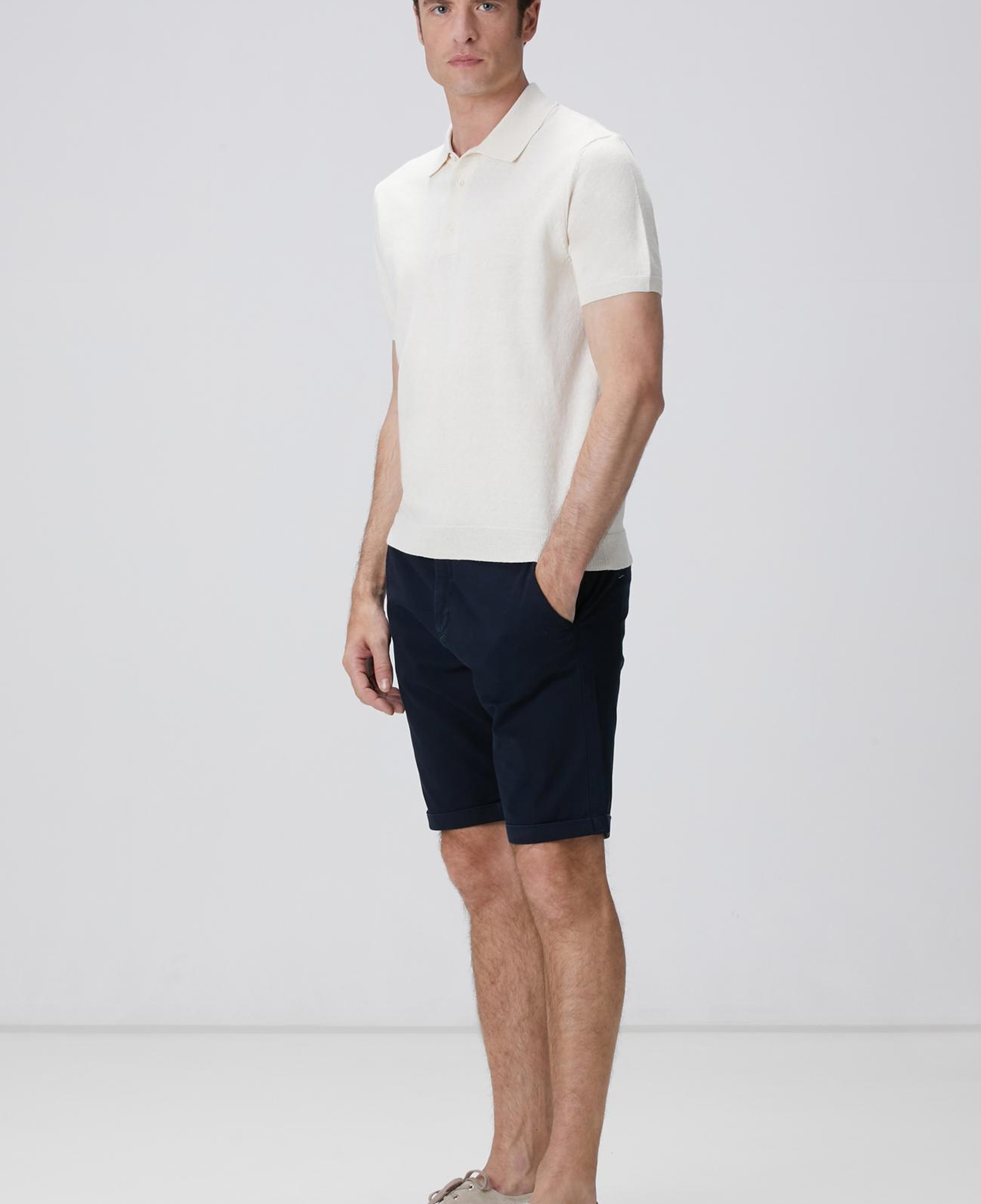 Network Erkek Kırık Beyaz Keten Karışımlı Kazak