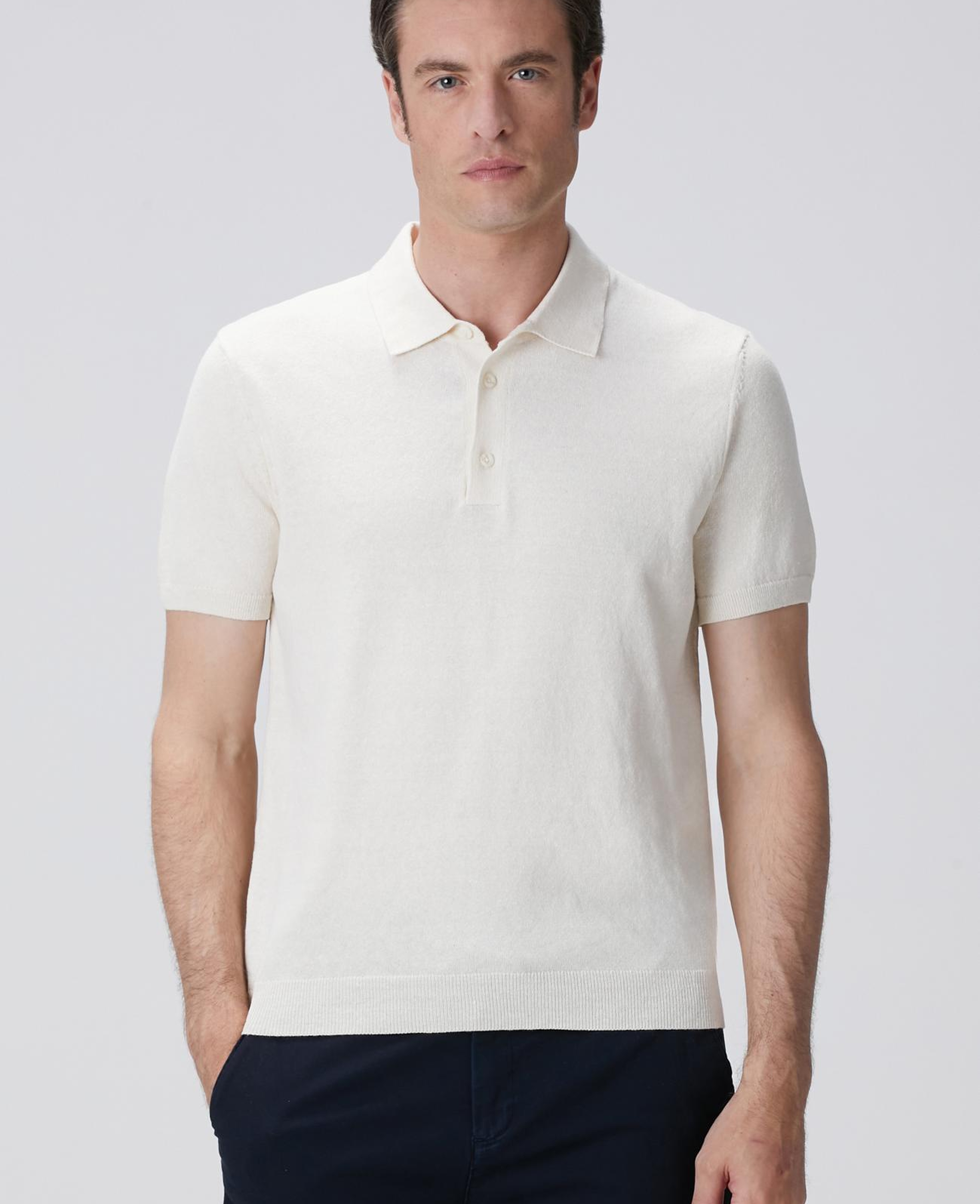 Network Erkek Kırık Beyaz Keten Karışımlı Kazak