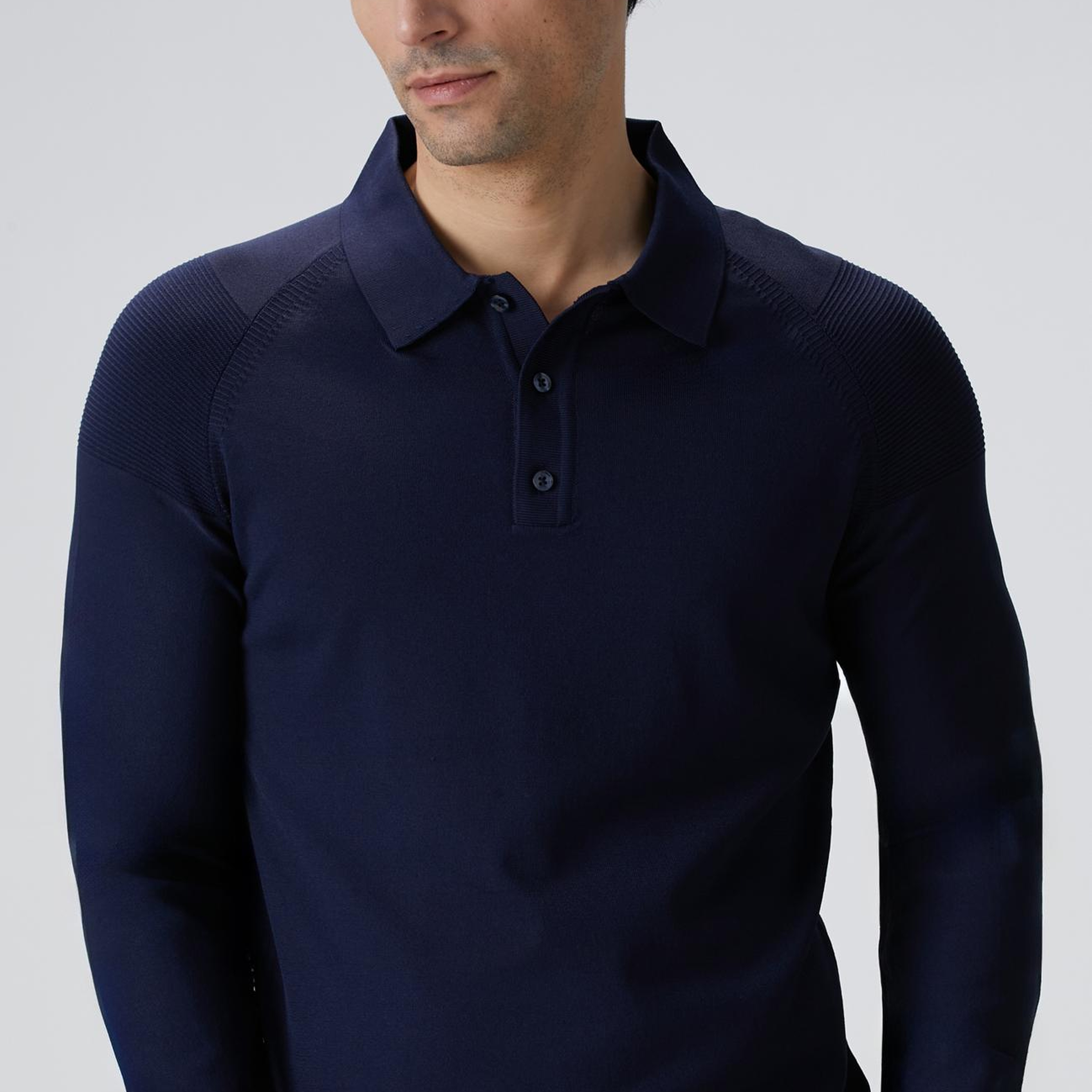 Network Erkek Lacivert Polo Yaka Triko Kazak