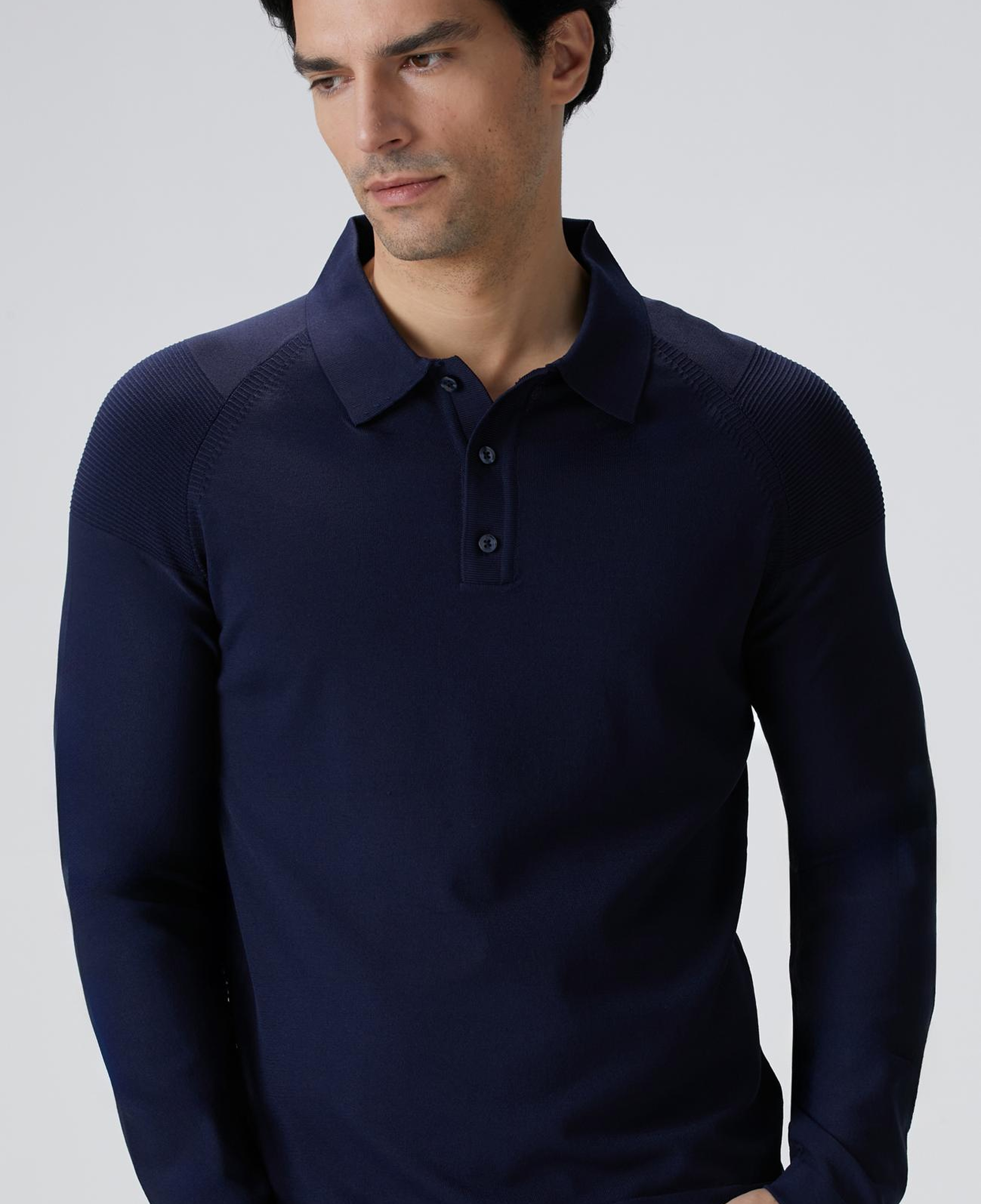 Network Erkek Lacivert Polo Yaka Triko Kazak