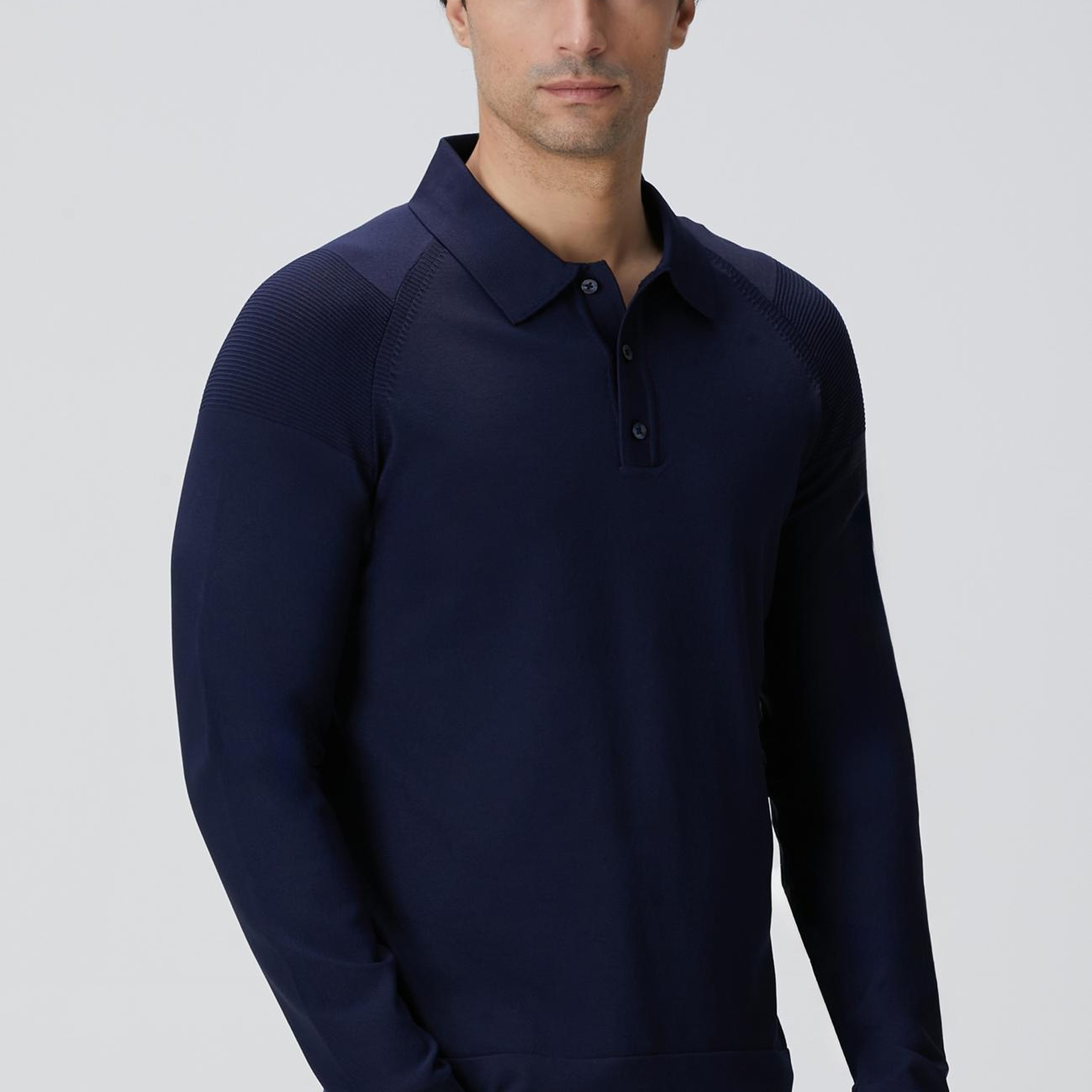 Network Erkek Lacivert Polo Yaka Triko Kazak