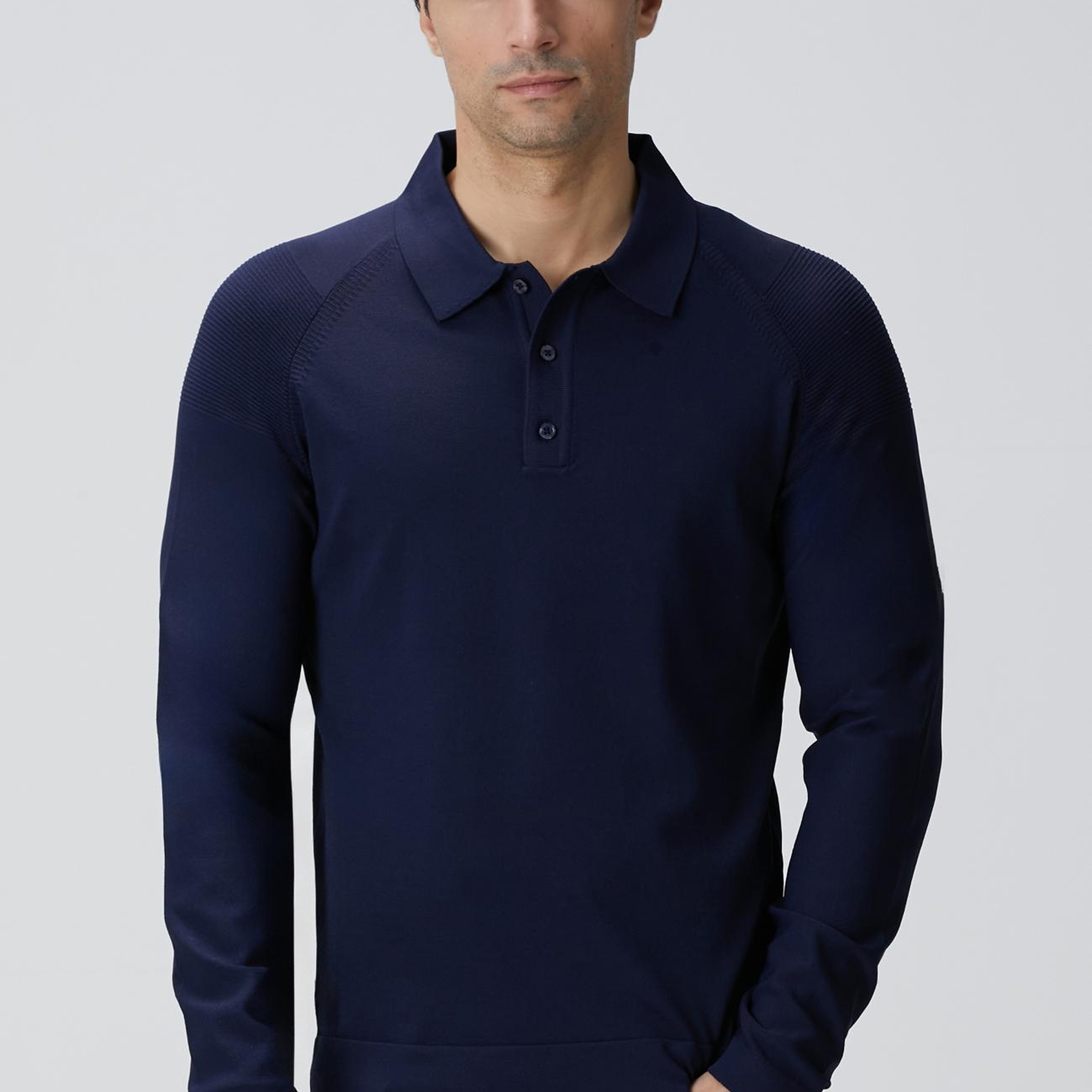 Network Erkek Lacivert Polo Yaka Triko Kazak