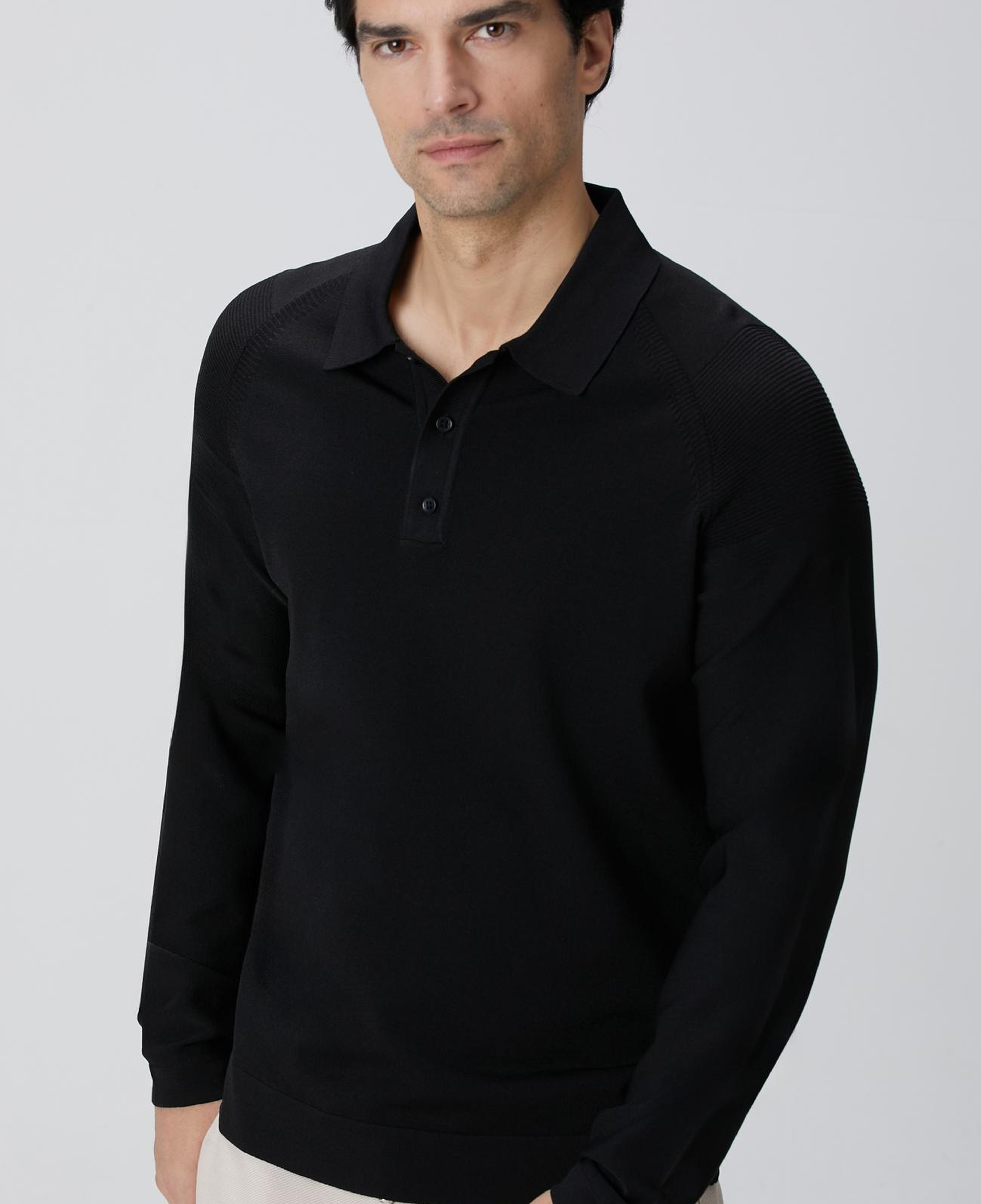 Network Erkek Siyah Polo Yaka Triko Kazak