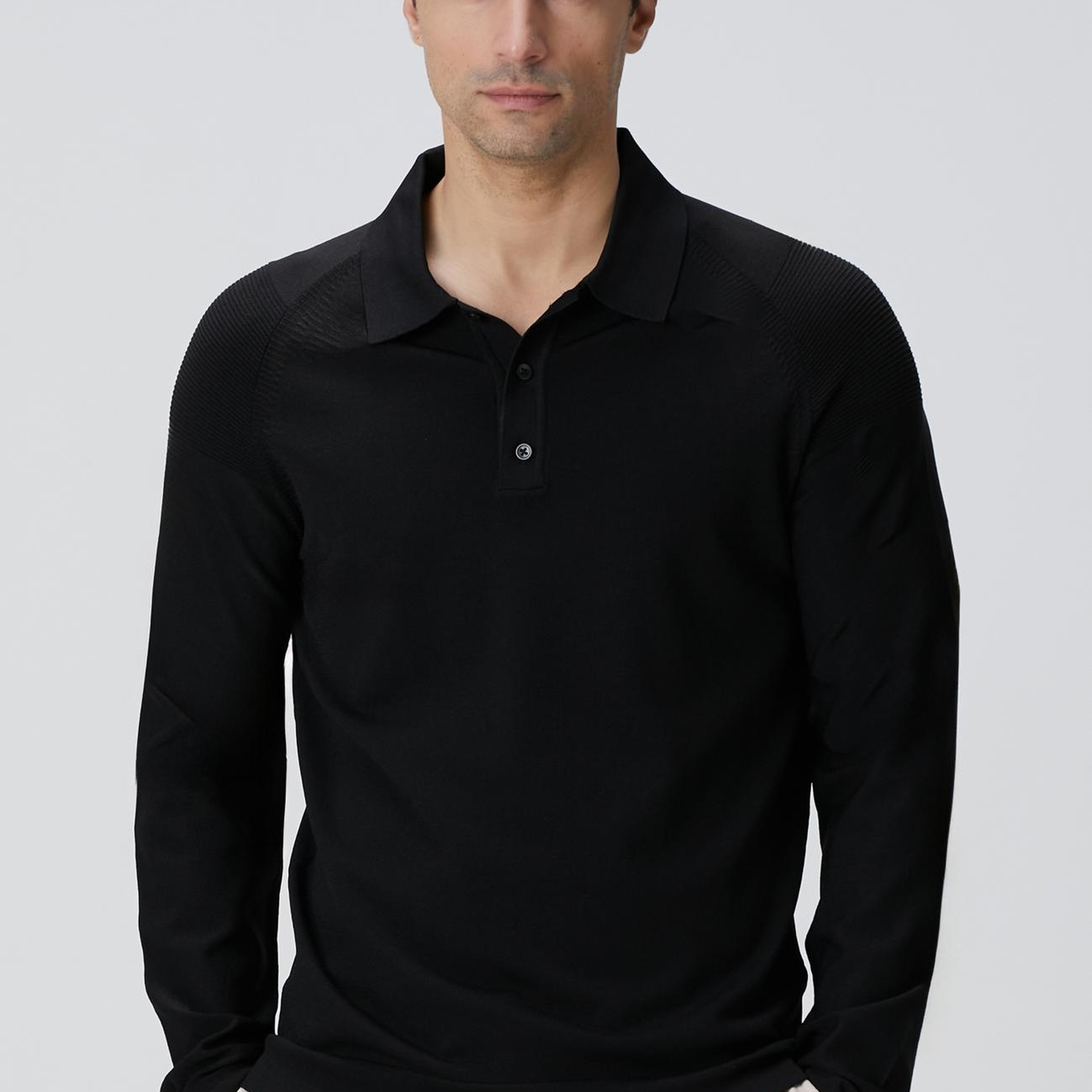 Network Erkek Siyah Polo Yaka Triko Kazak