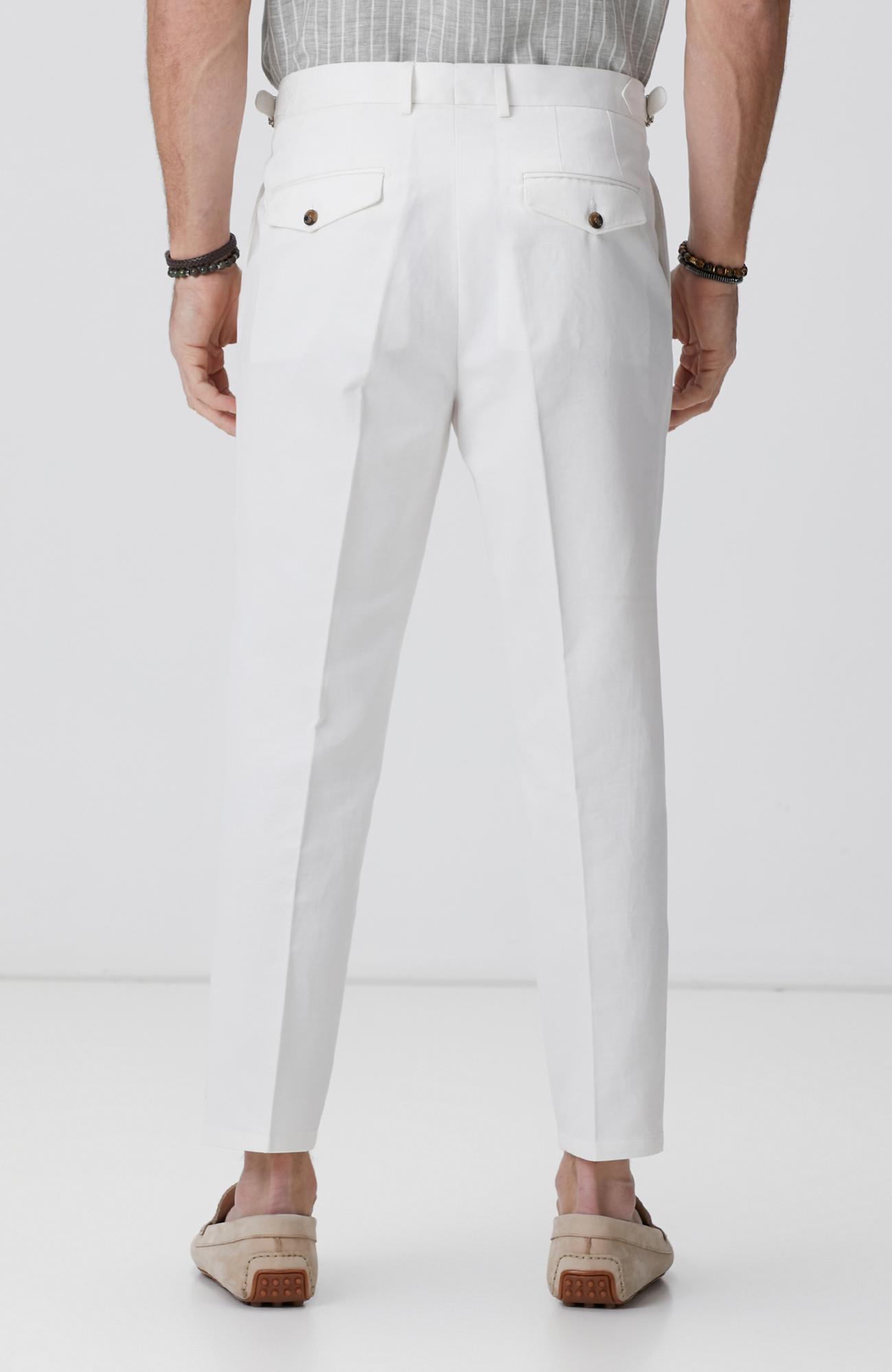 Network Erkek Kırık Beyaz Keten Karışımlı Pantolon