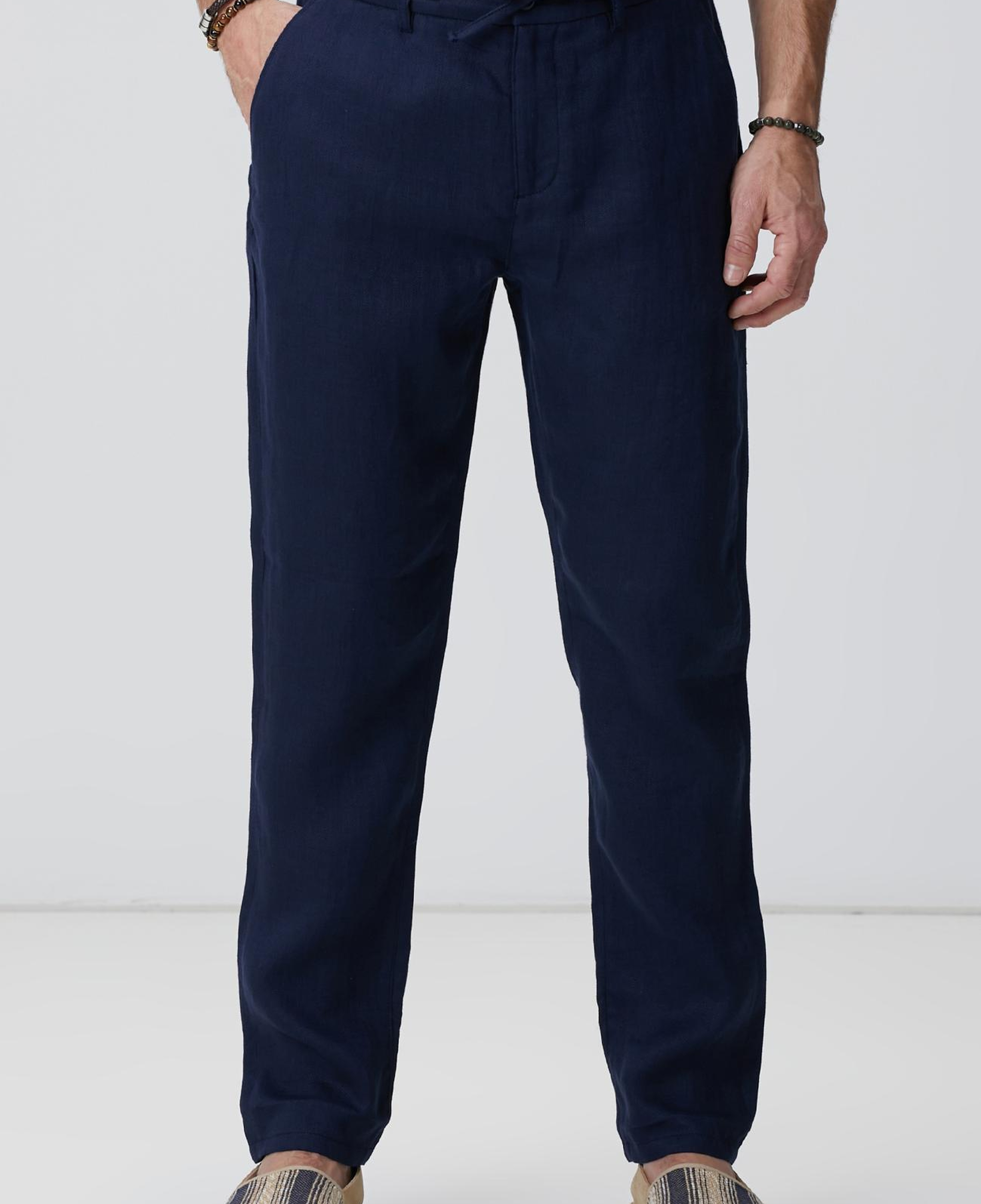 Network Erkek Lacivert Keten Pantolon