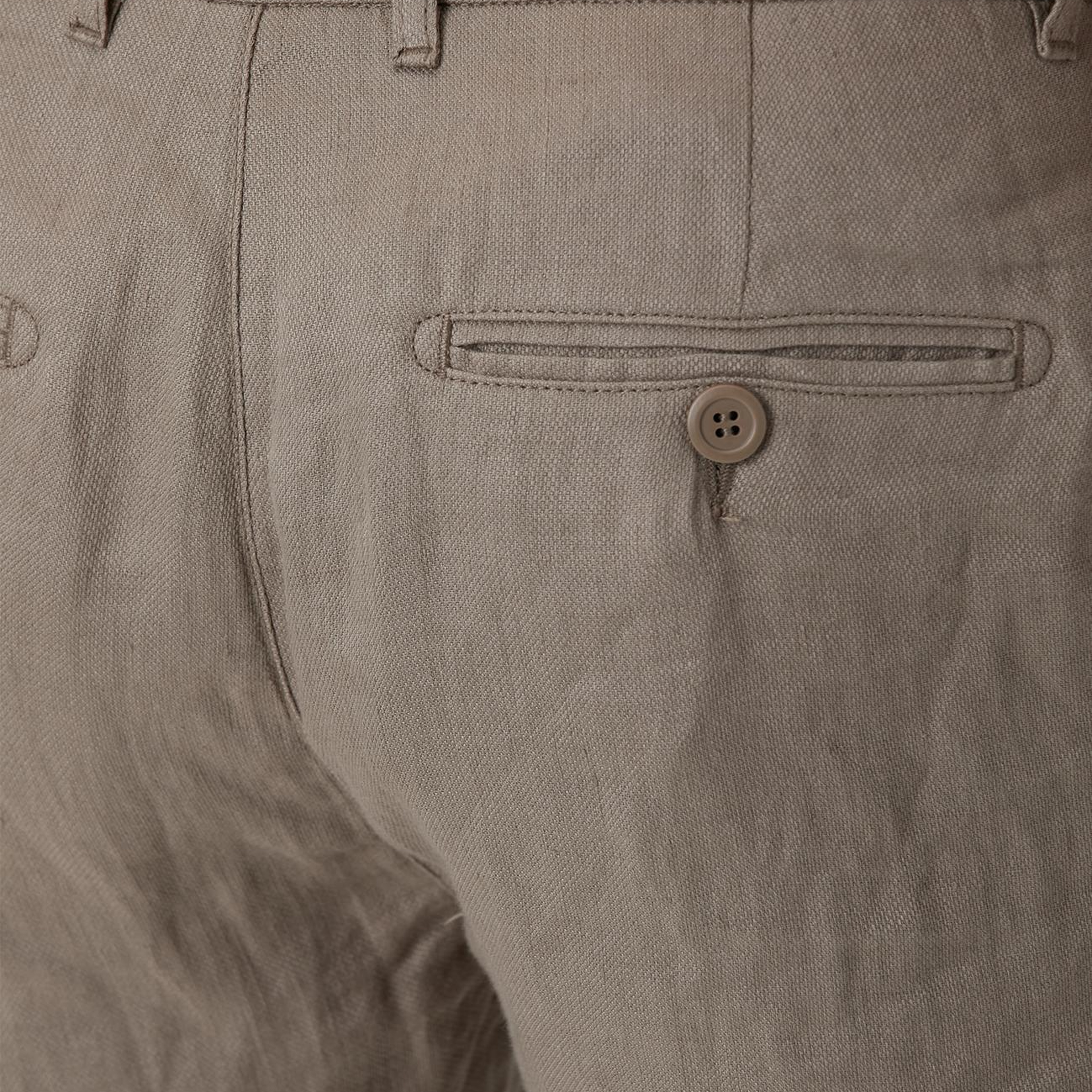 Network Erkek Bej Keten Pantolon