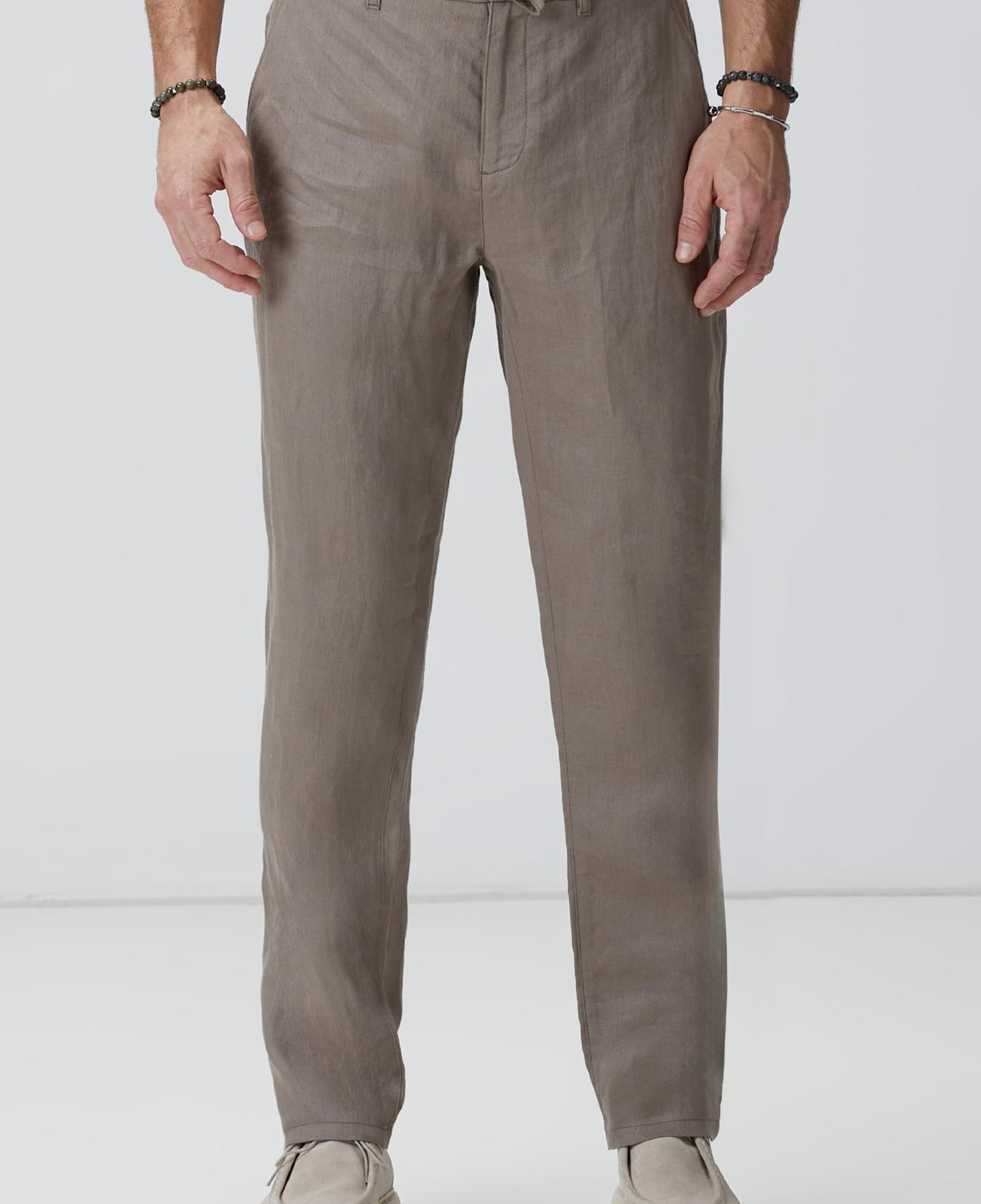 Network Erkek Bej Keten Pantolon