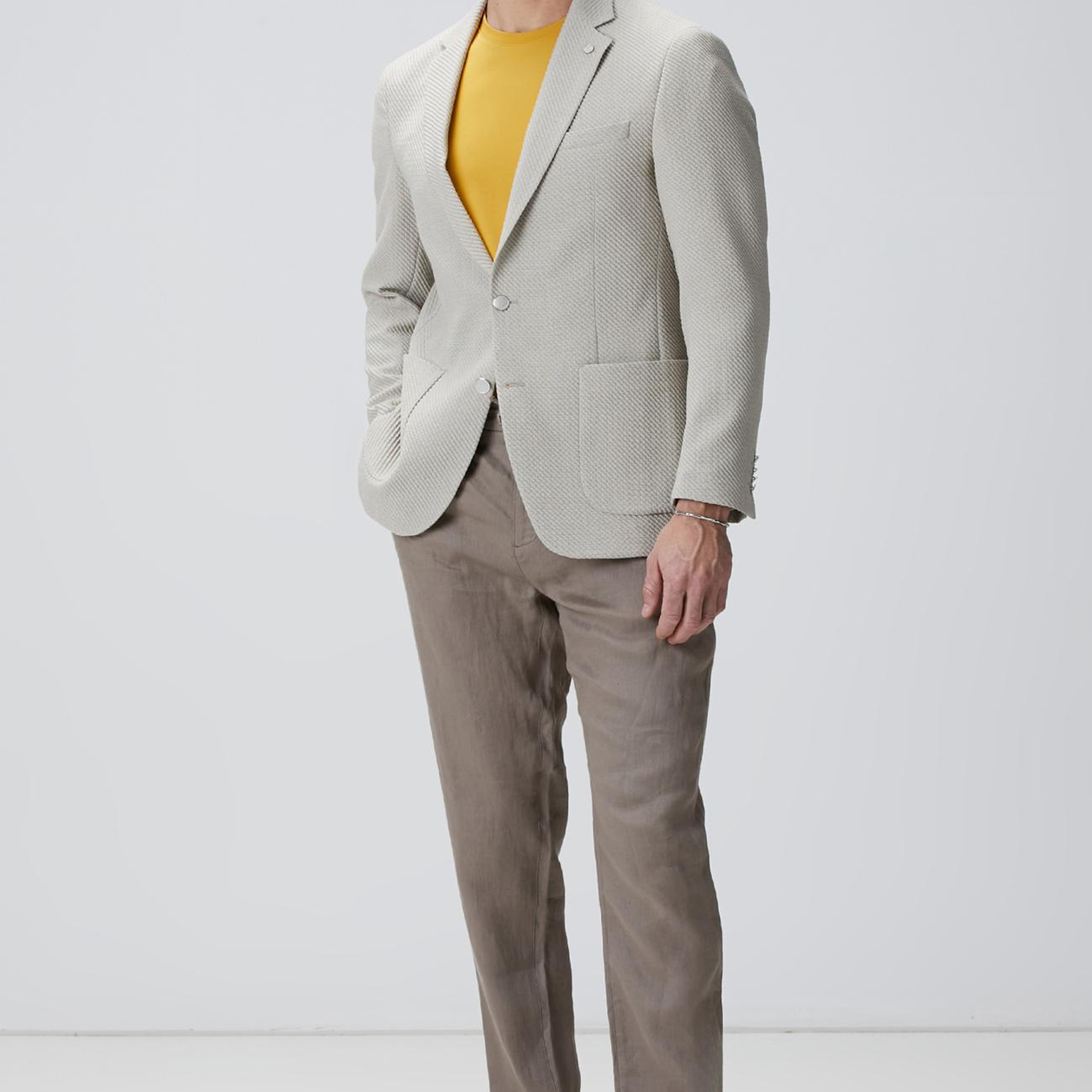 Network Erkek Bej Keten Pantolon