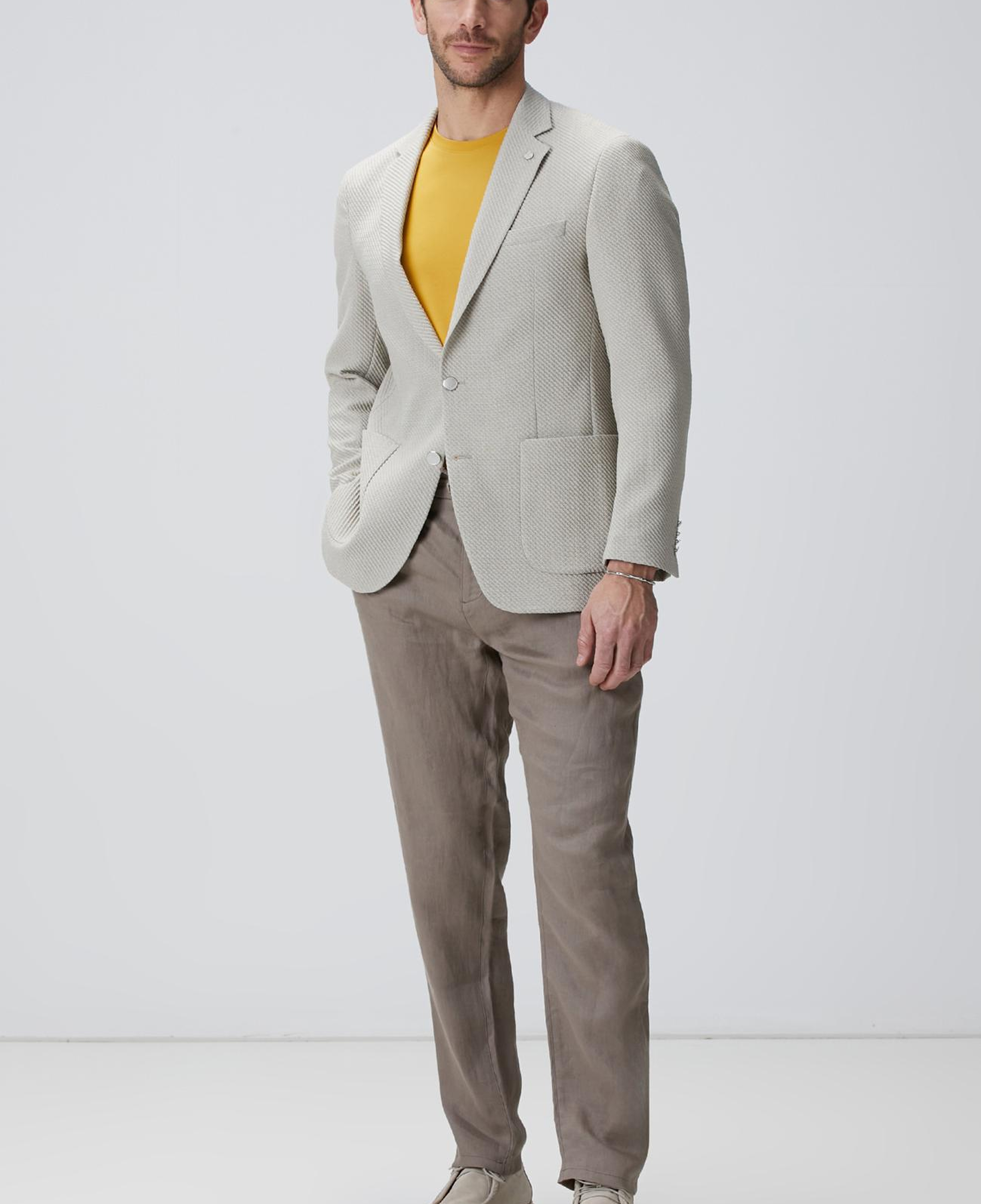 Network Erkek Bej Keten Pantolon