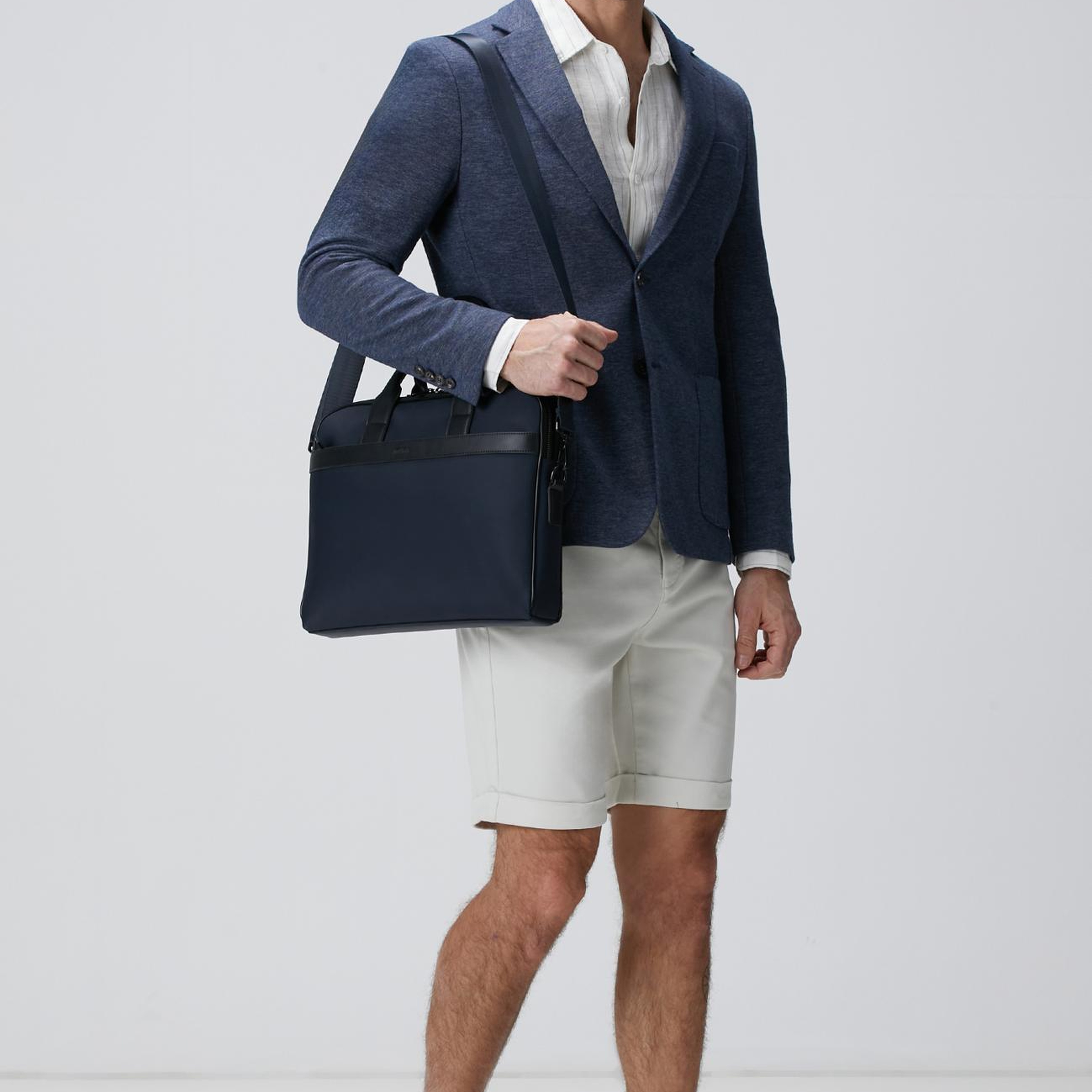 Network Erkek Beyaz Çizgi Desenli Keten Gömlek