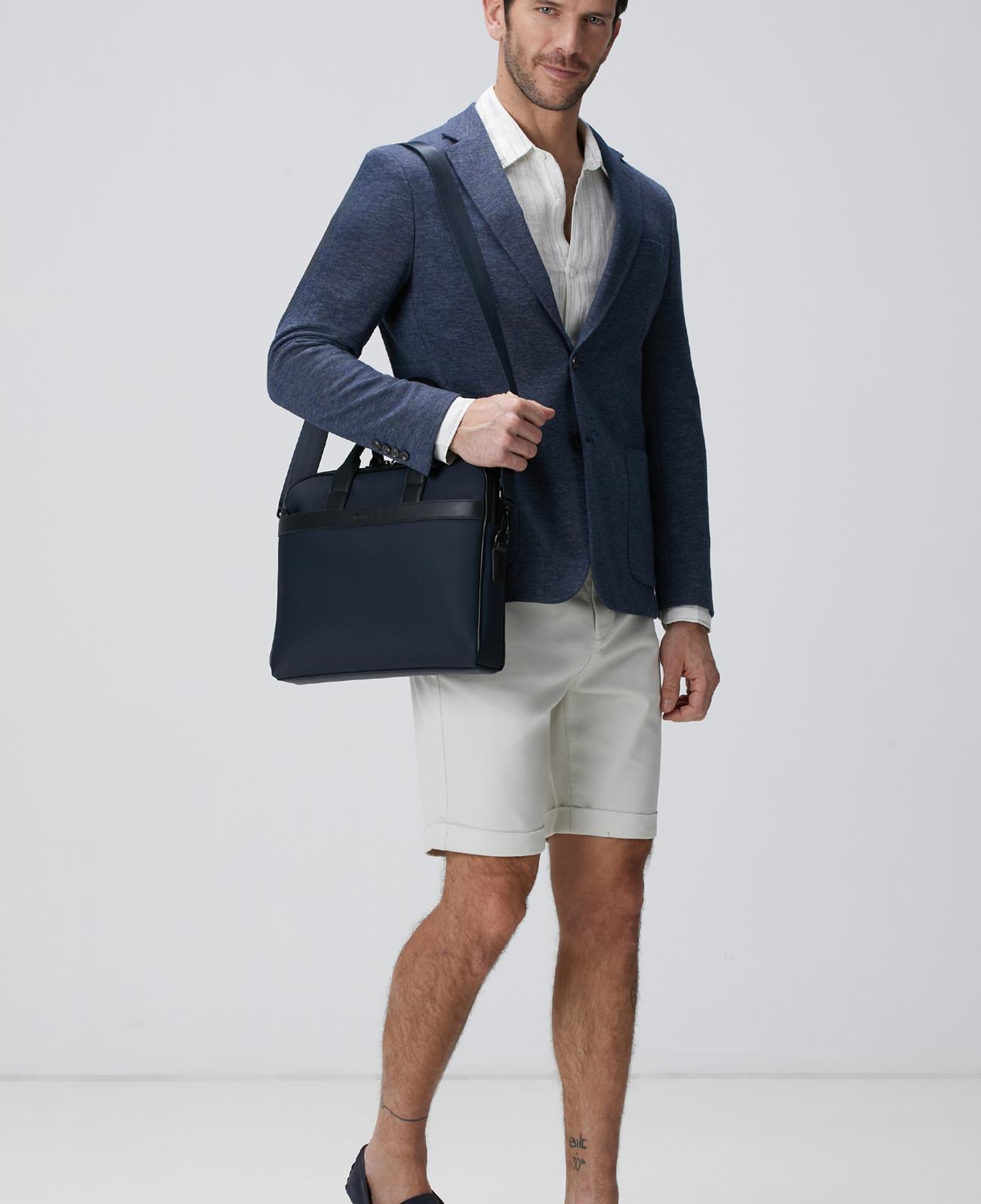 Network Erkek Beyaz Çizgi Desenli Keten Gömlek