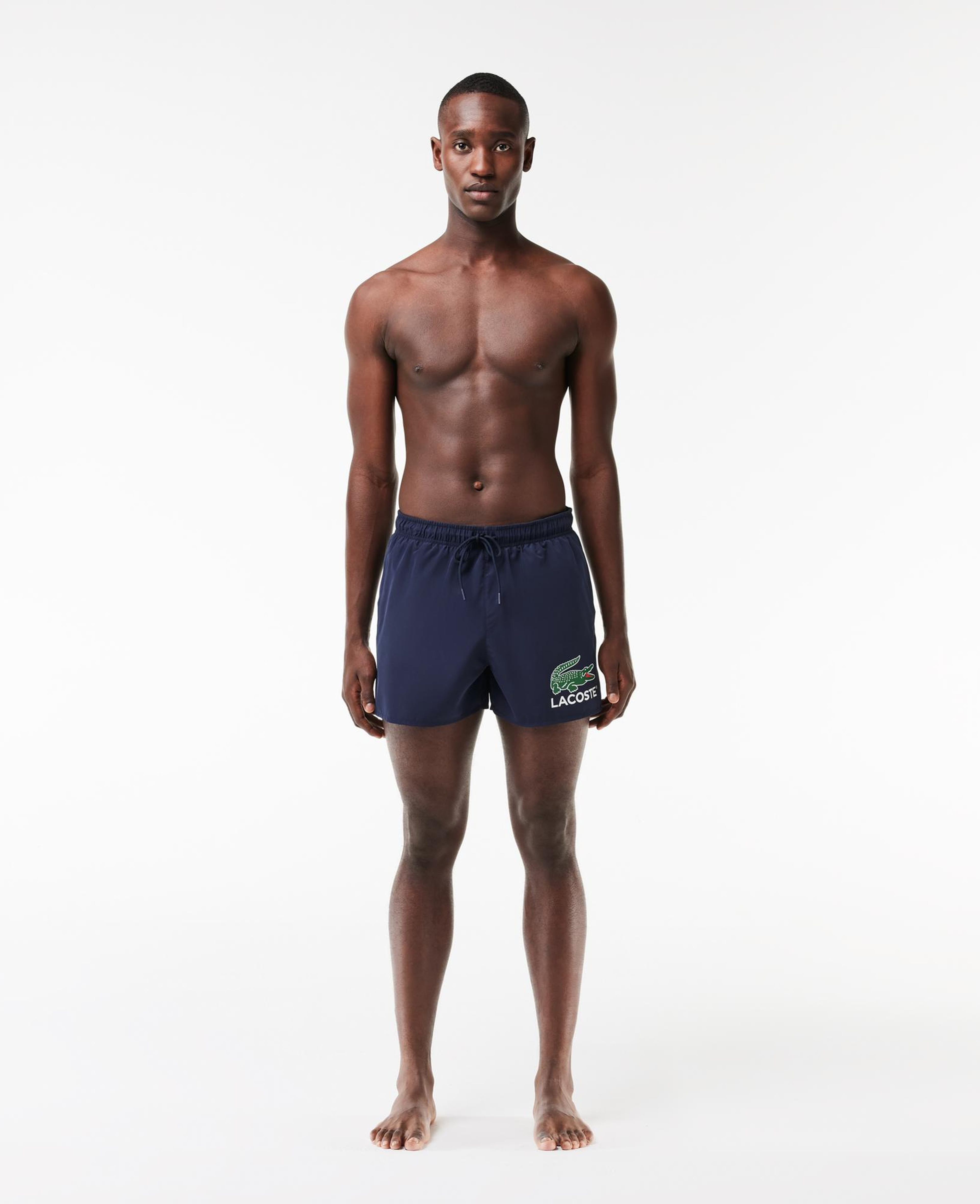 Lacoste Erkek Baskılı Lacivert Deniz Şortu