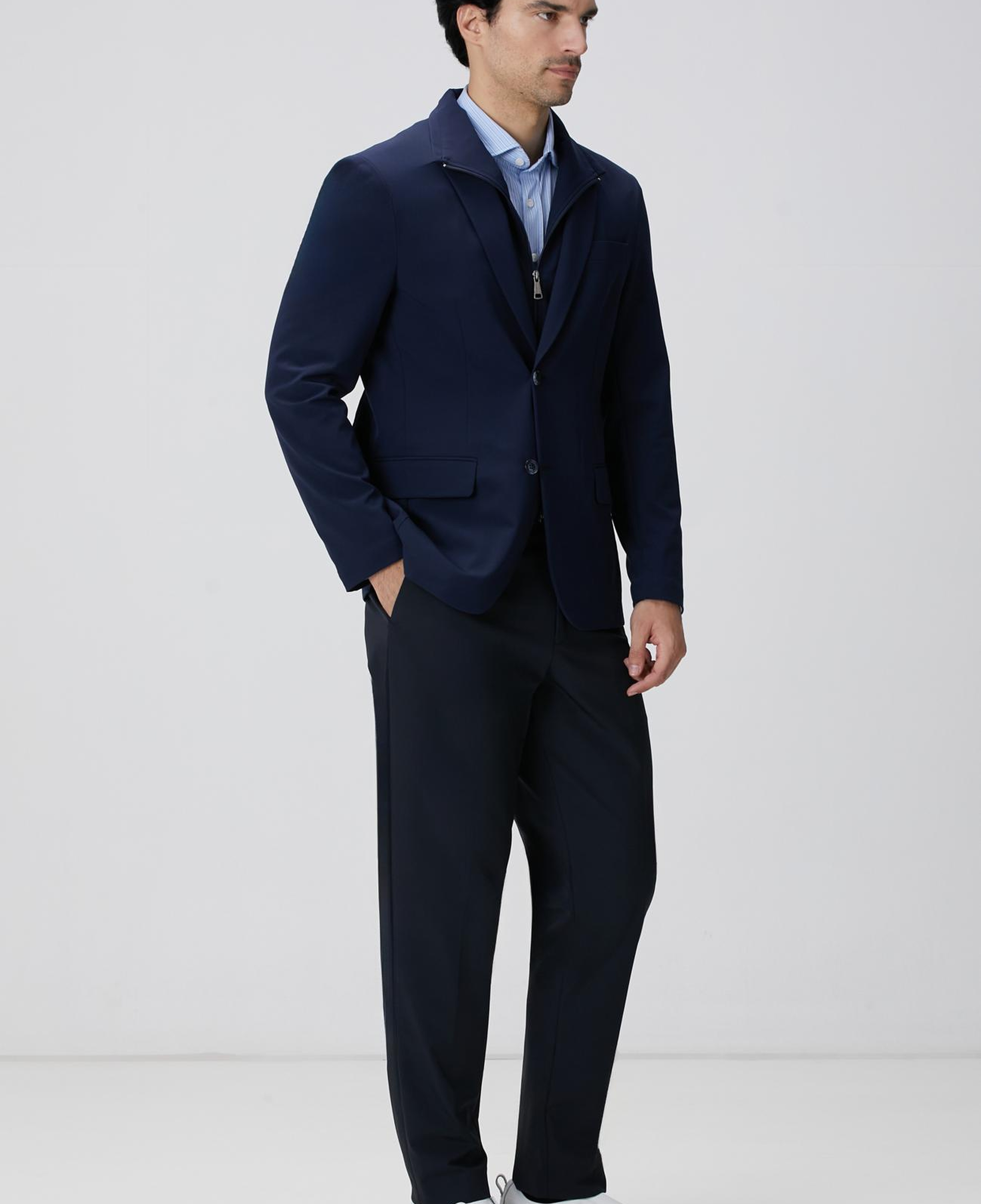 Network Erkek N-Tech Mavi Çizgili Gömlek