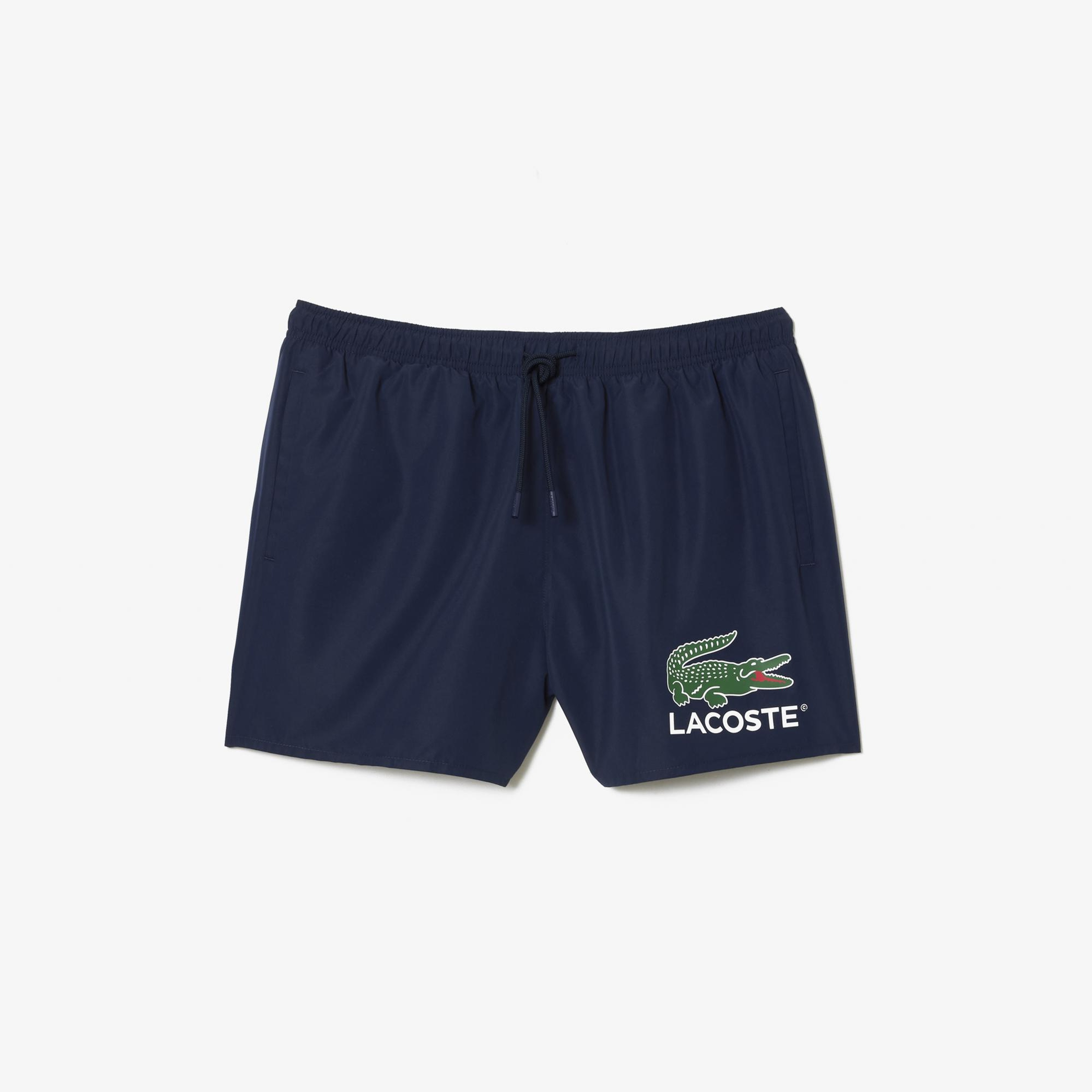 Lacoste Erkek Baskılı Lacivert Deniz Şortu