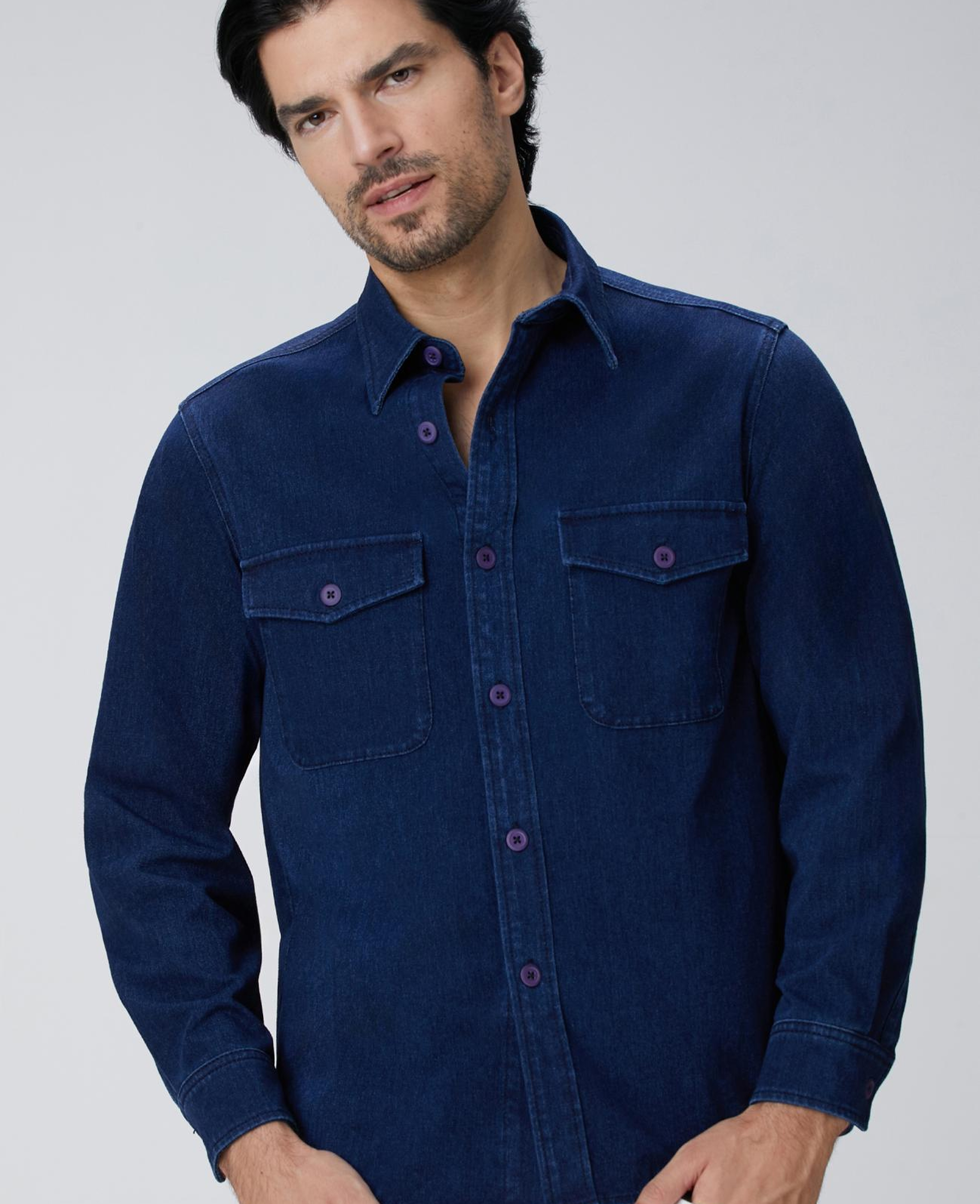 Network Erkek İndigo Denim Gömlek