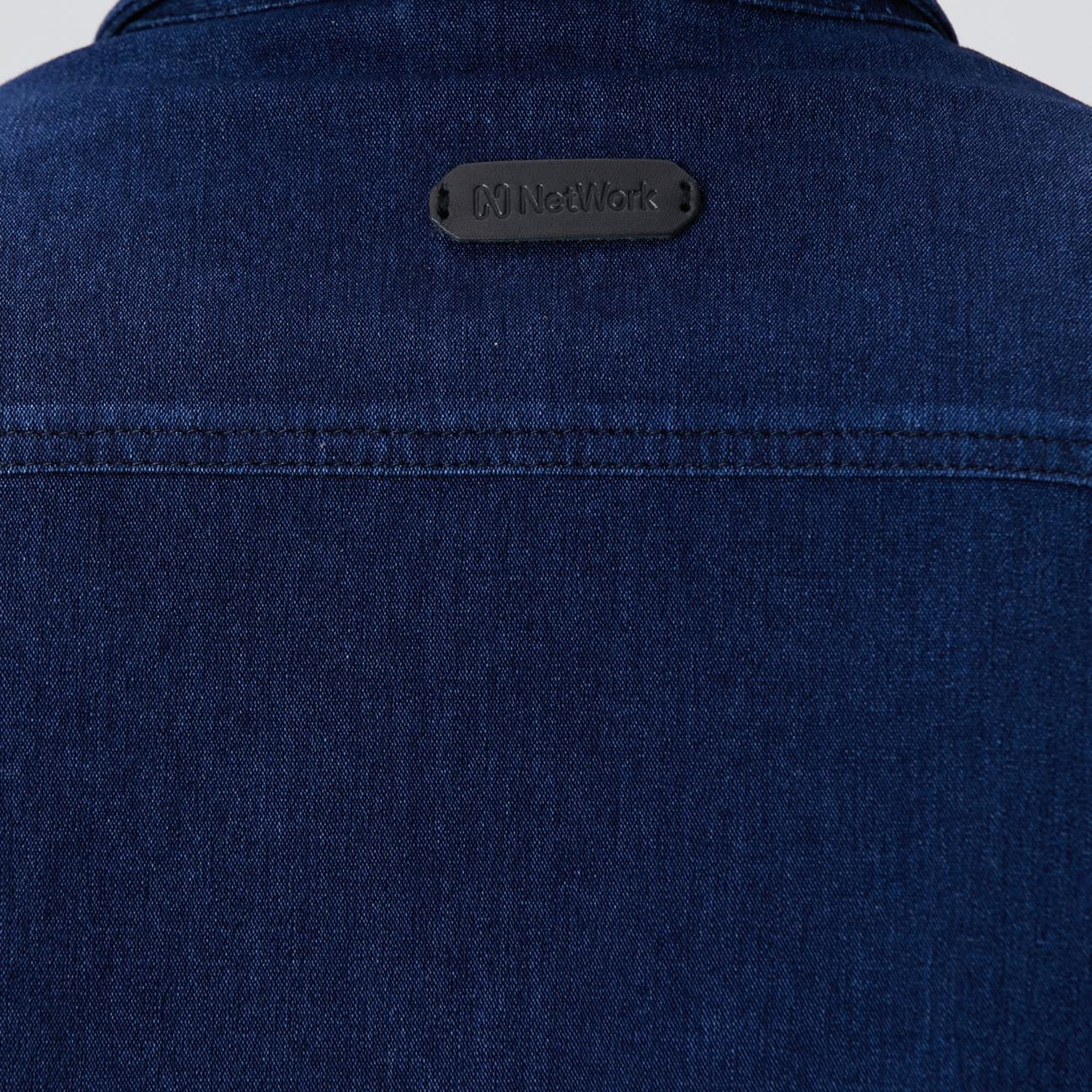 Network Erkek İndigo Denim Gömlek
