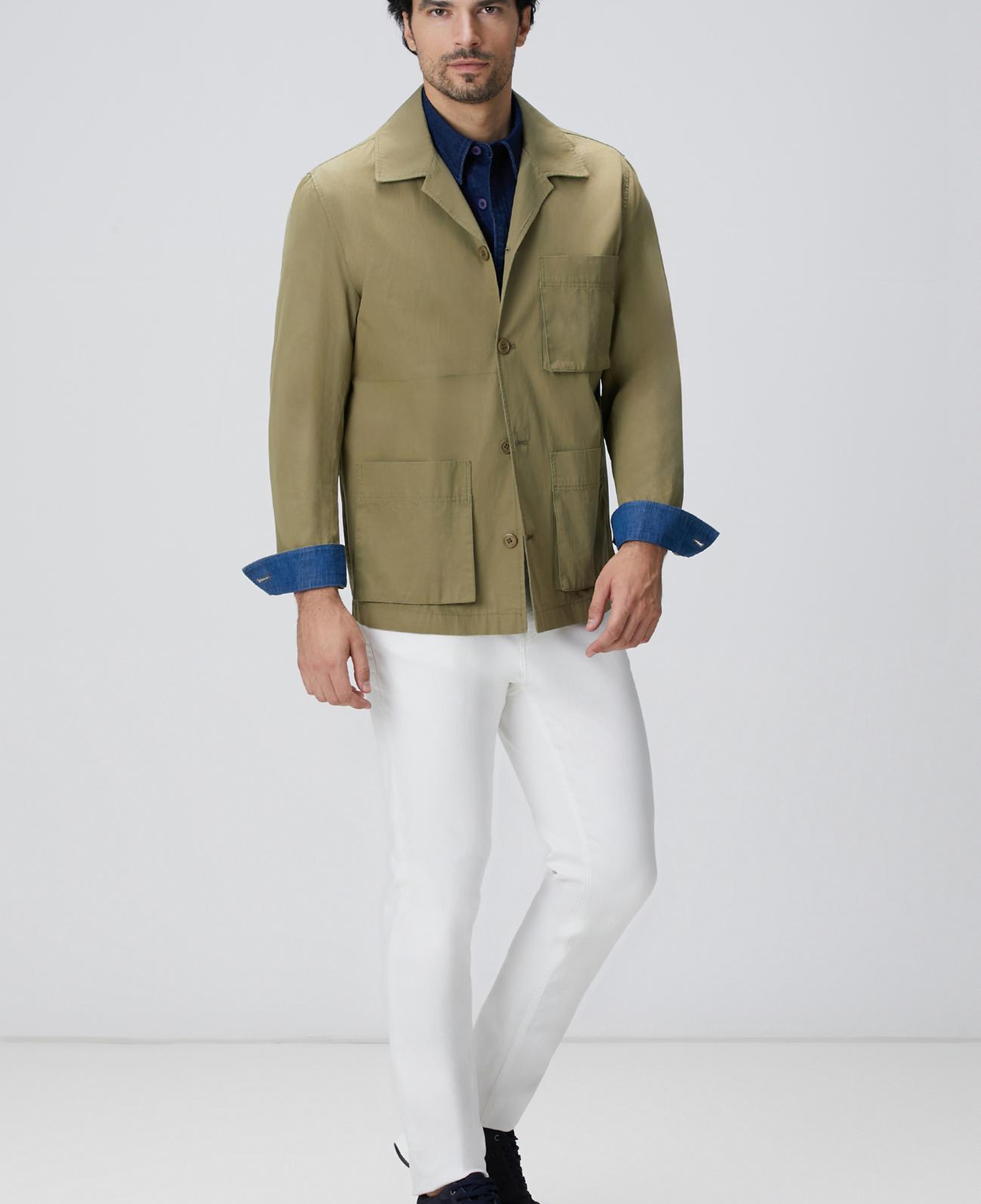 Network Erkek İndigo Denim Gömlek