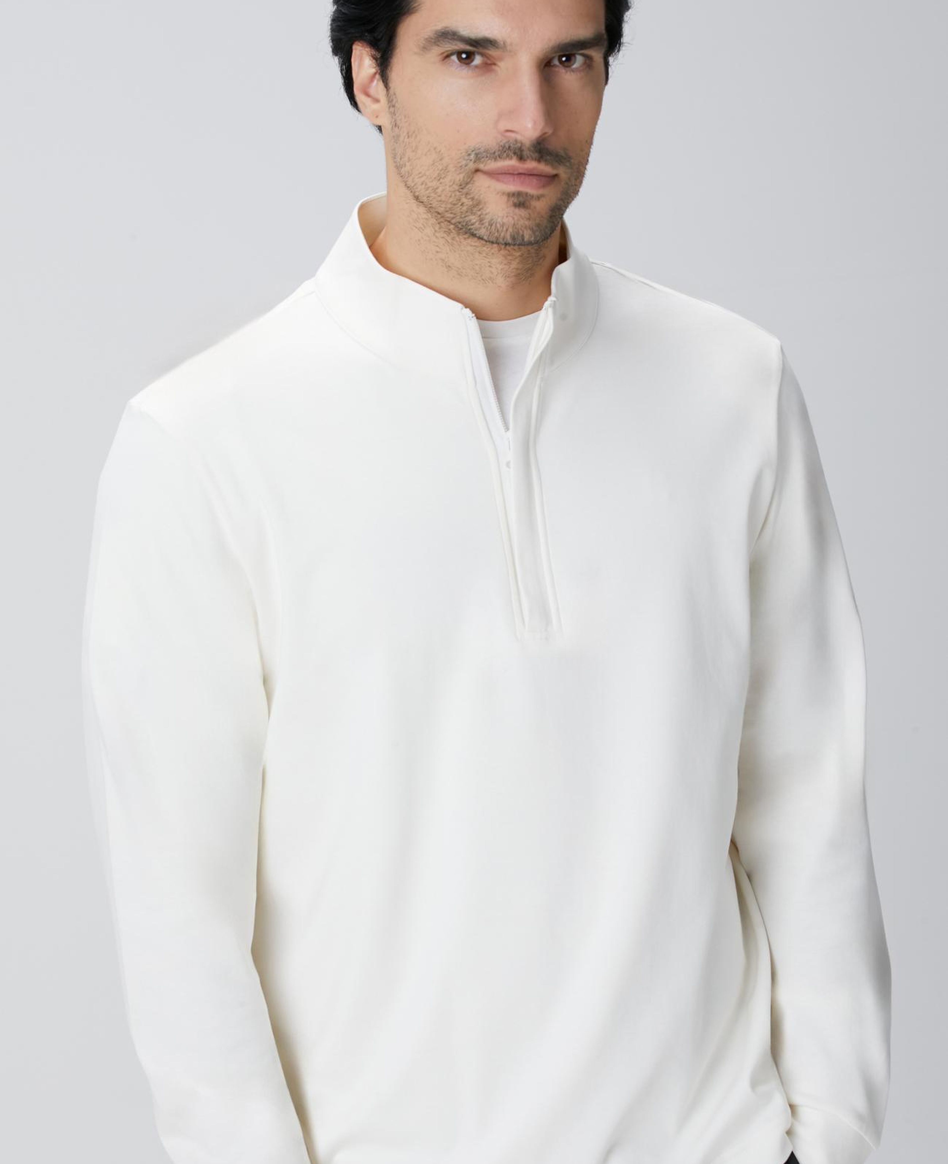 Network Erkek Kırık Beyaz Uzun Kollu T-shirt