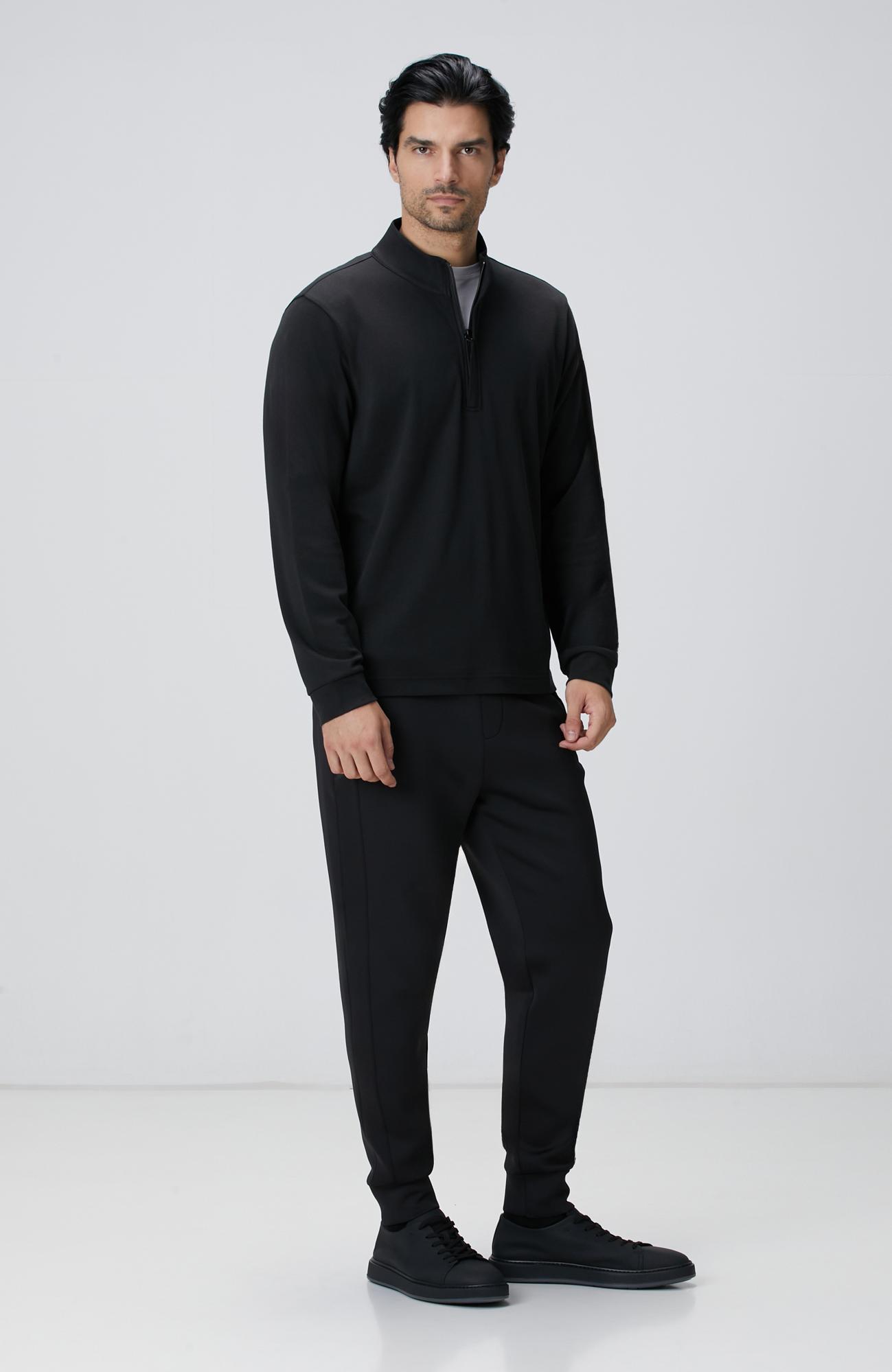 Network Erkek Siyah Uzun Kollu T-shirt