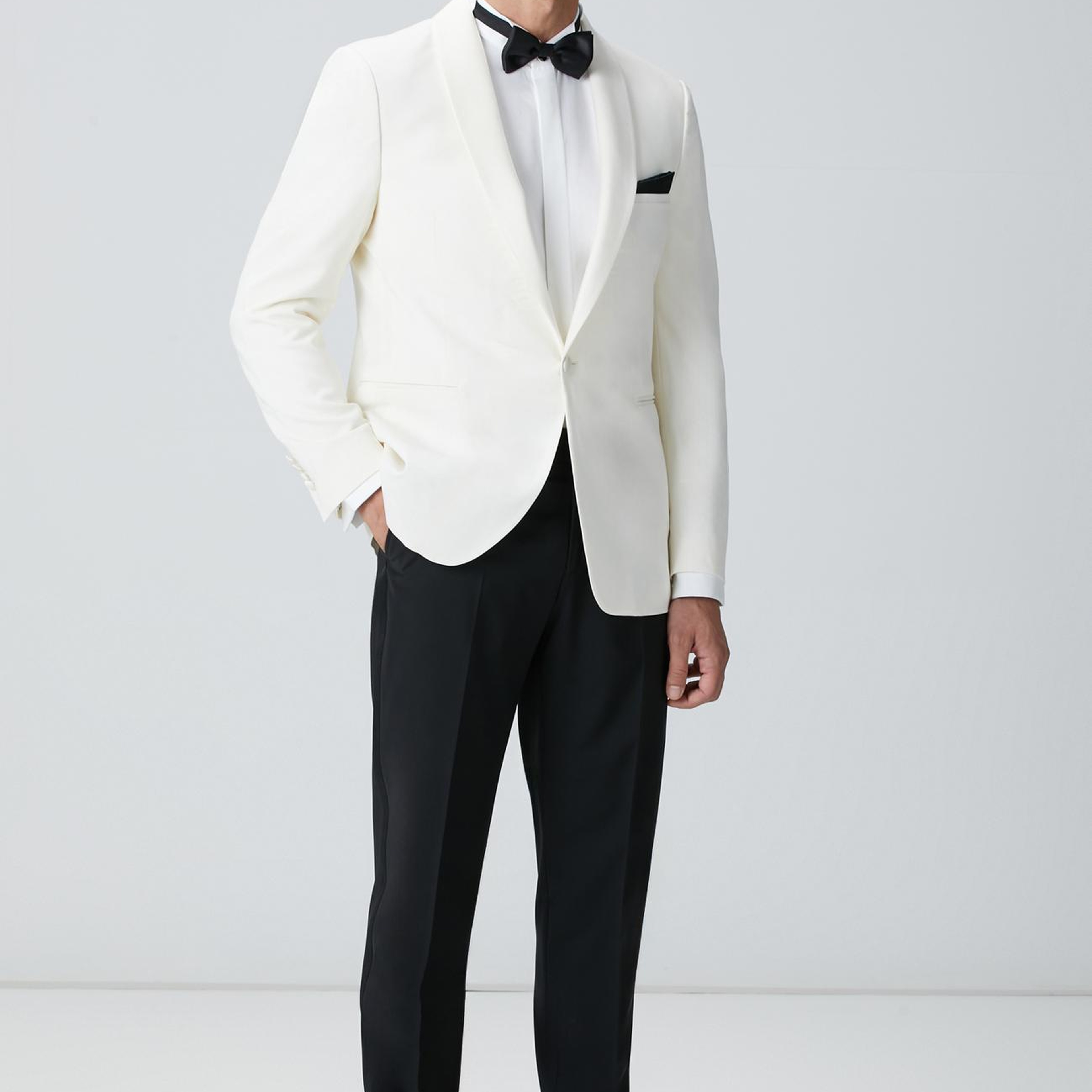 Network Erkek Beyaz Smokin Gömlek