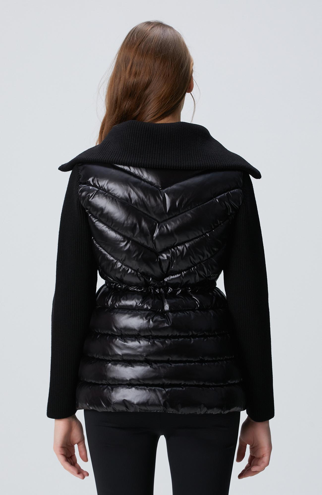 Network Kadın N-Tech Siyah Triko Kollu Puffer Mont